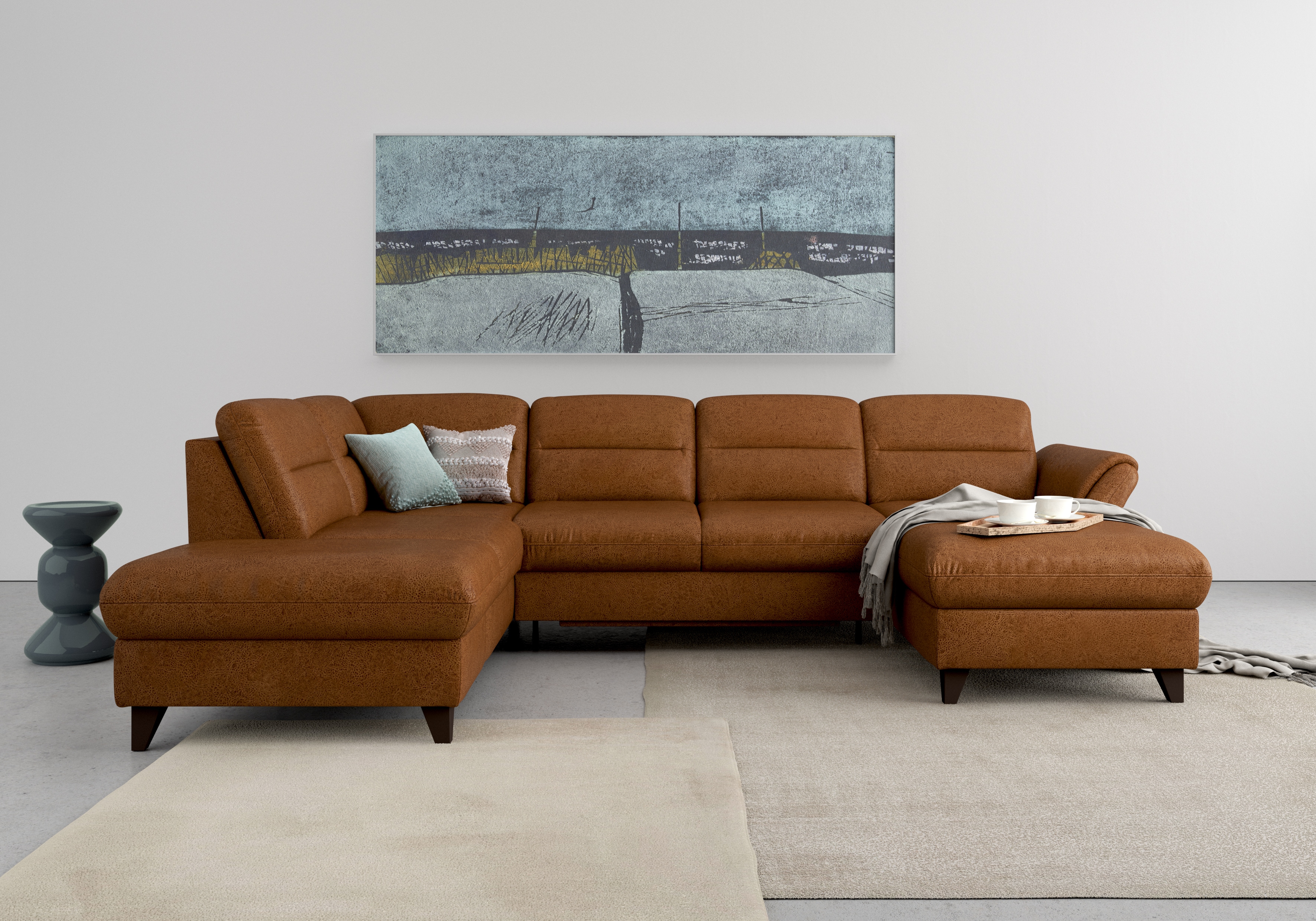 sit&more Wohnlandschaft "Mellum U-Form" Federkern, wahlweise mit Schlaffunktion, Stauraum und Armteilfunktion