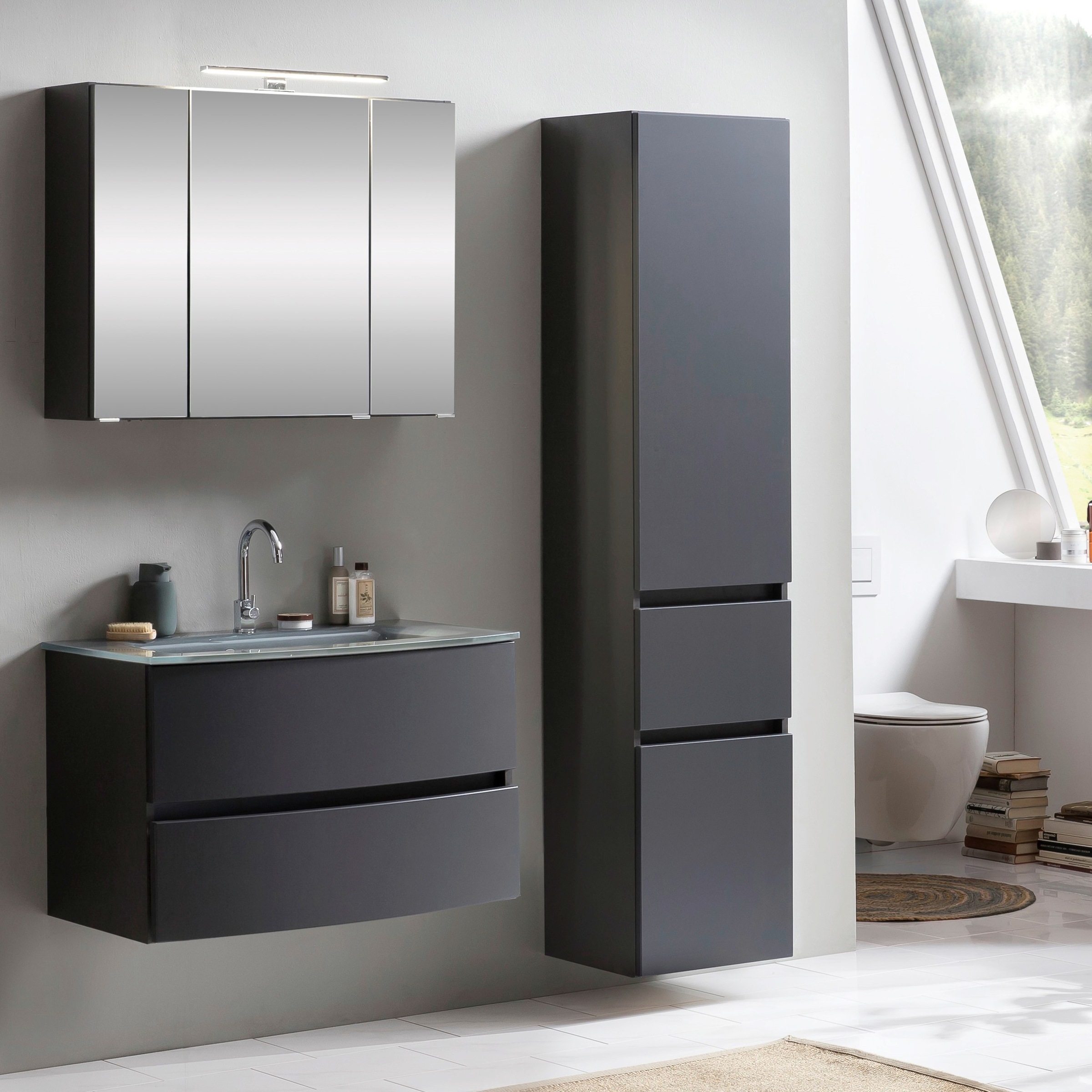welltime Badezimmer-Set "Kaunas" Set, 3 Stk. tlg. bestehend aus Waschtisch- günstig online kaufen