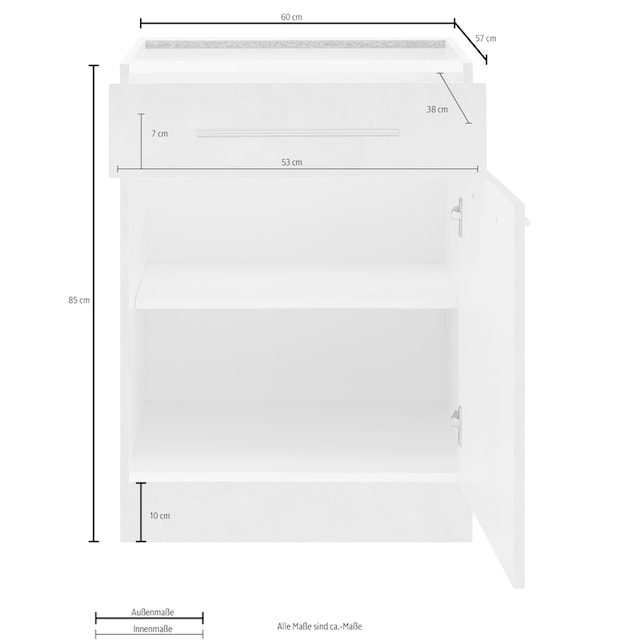 Breite BAUR cm Unterschrank wiho »Flexi2«, | Küchen 60