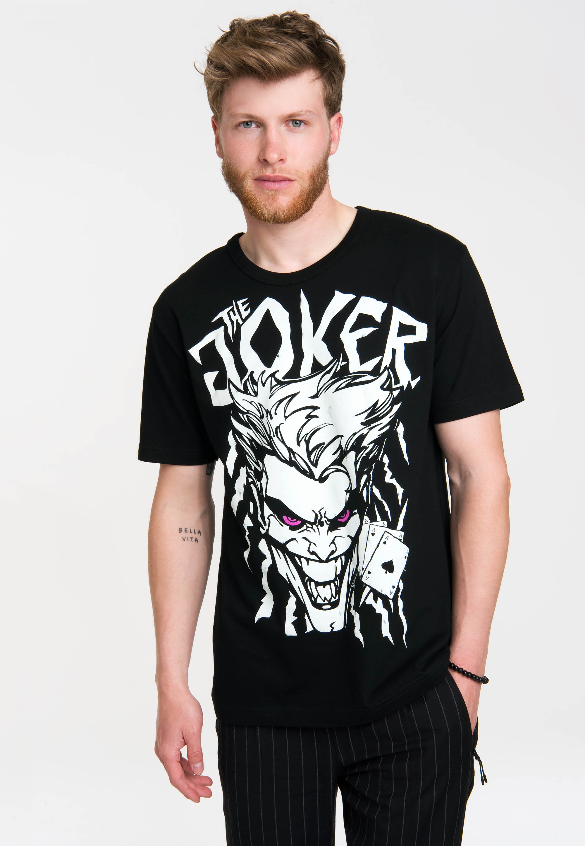 mit LOGOSHIRT DC Joker Frontprint Batman«, kaufen »The BAUR - | T-Shirt coolem ▷