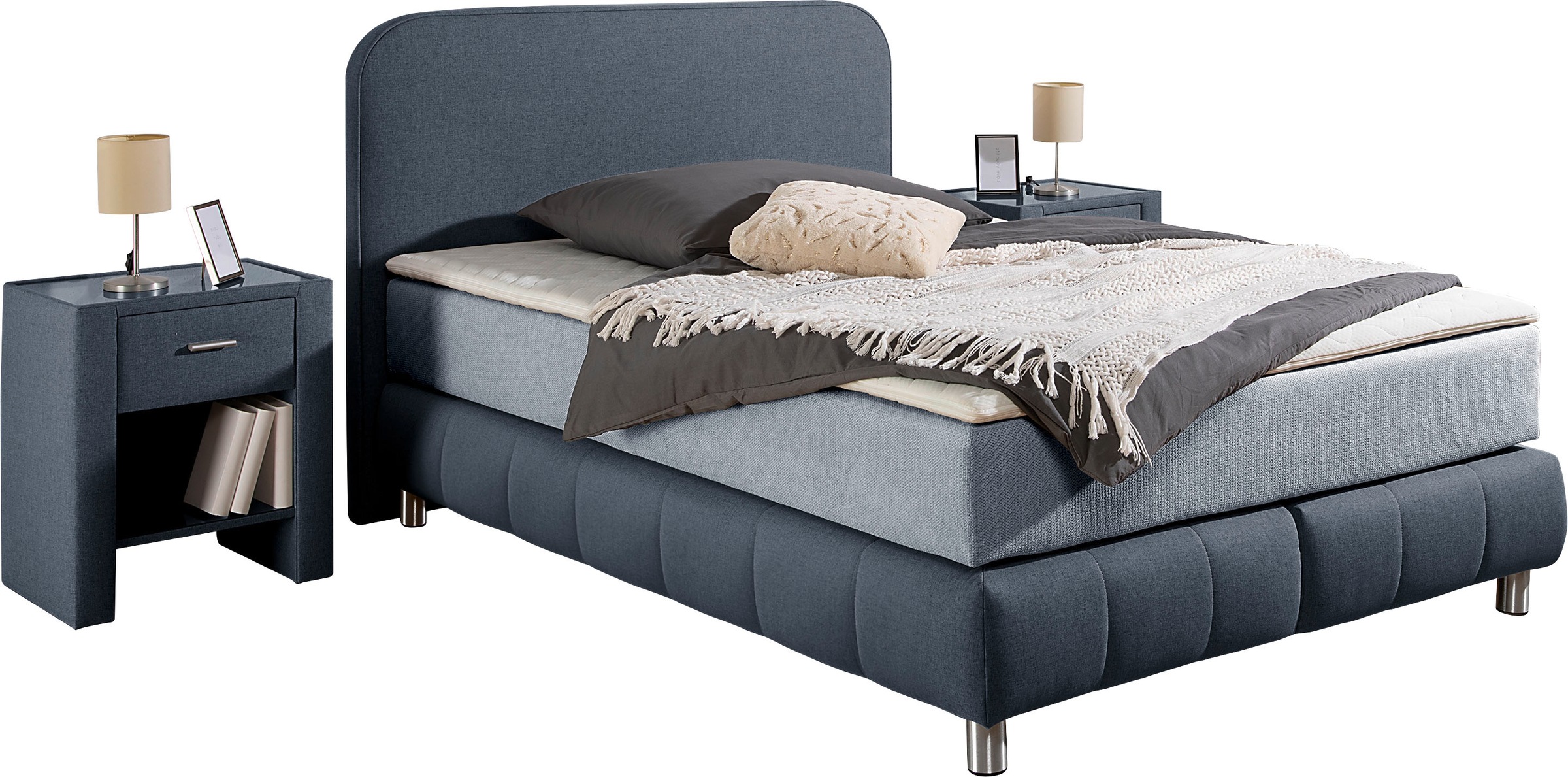 Home affaire Boxspringbett "Cesson, in verschiedenen Breiten", inkl. Topper günstig online kaufen