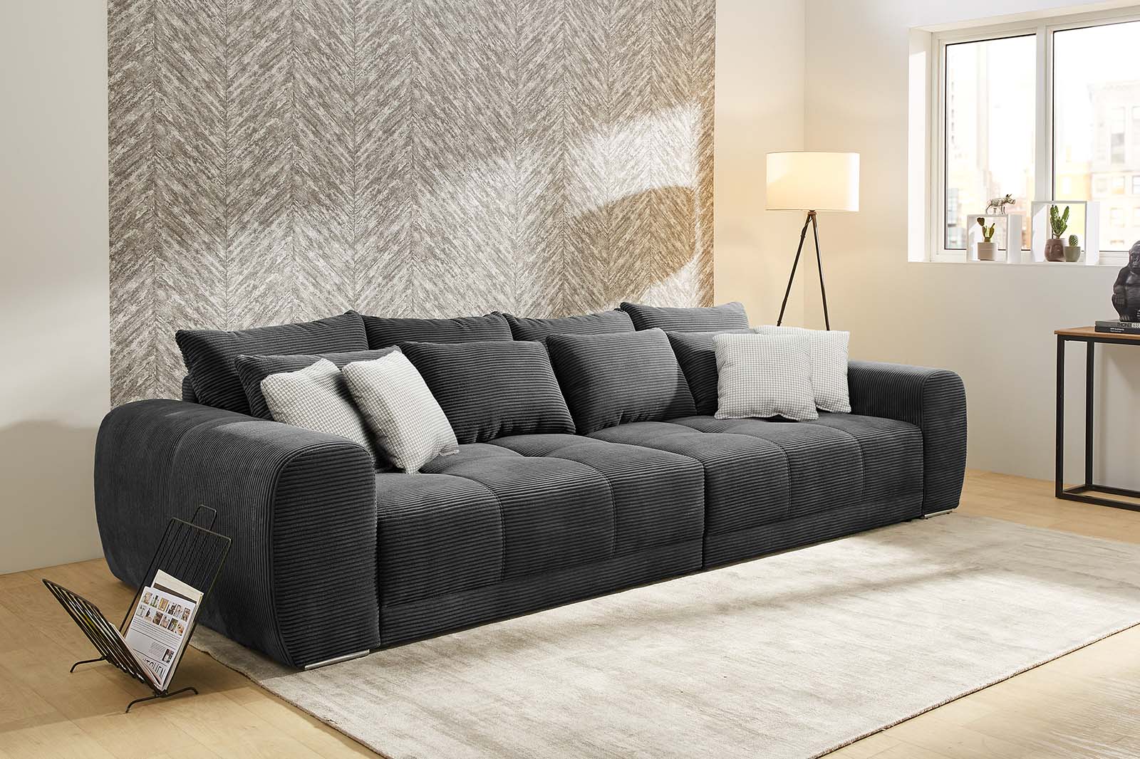 Jockenhöfer Gruppe Big-Sofa "Moldau, B. 306 cm, mit Federkernpolsterung, Liegefläche 120x240 cm" Mega-Sofa im XXL-Format, Federkern, 12 Kissen