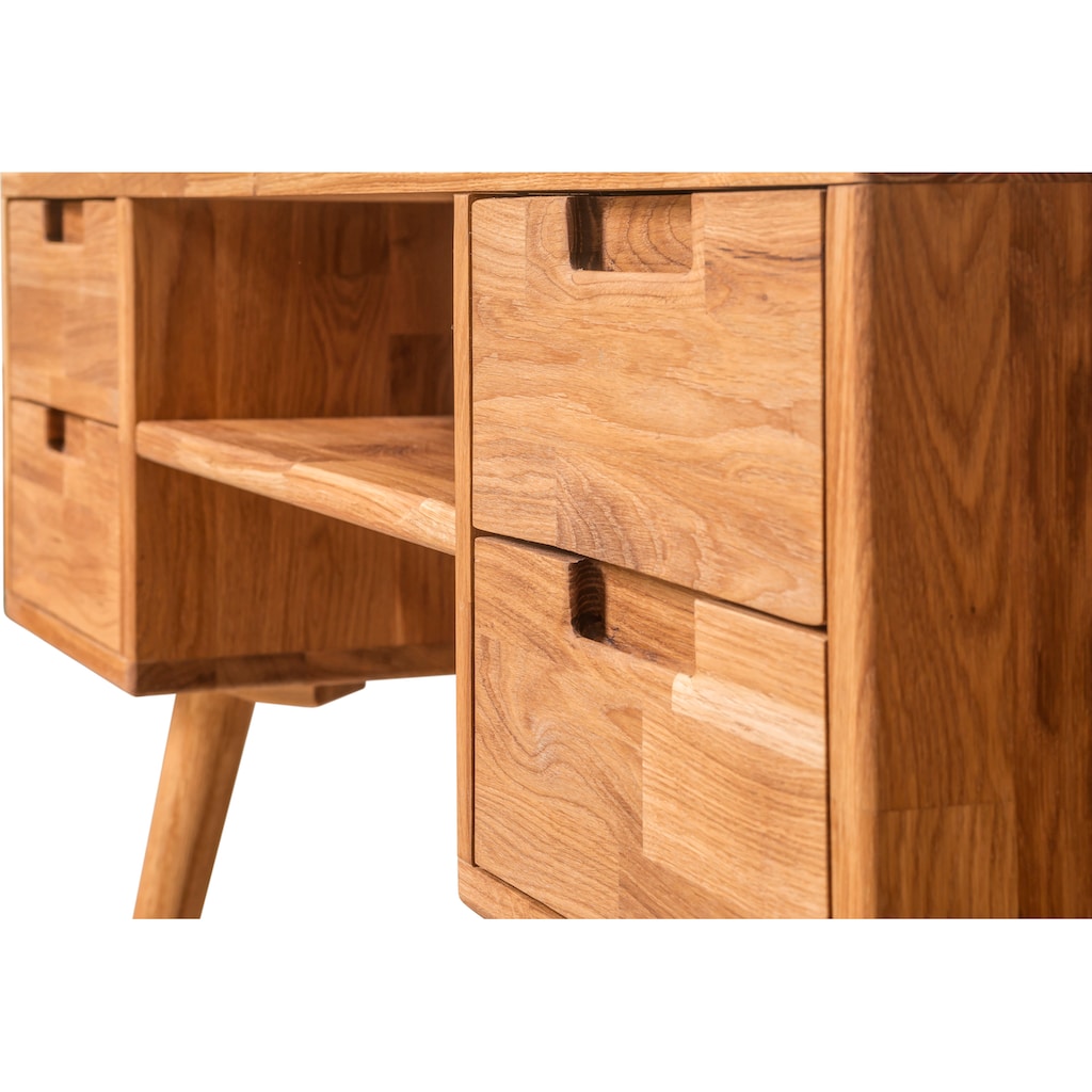 Wohnen Büromöbel andas Schreibtisch »Scandi«, aus massivem Eichenholz, mit einer praktischen Soft-Close-Funktion, Breite 110 cm Wohnen Büromöbel andas Schreibtisch »Scandi«, aus massivem Eichenholz, mit einer praktischen Soft-Close-Funktion, Breite 110 cm