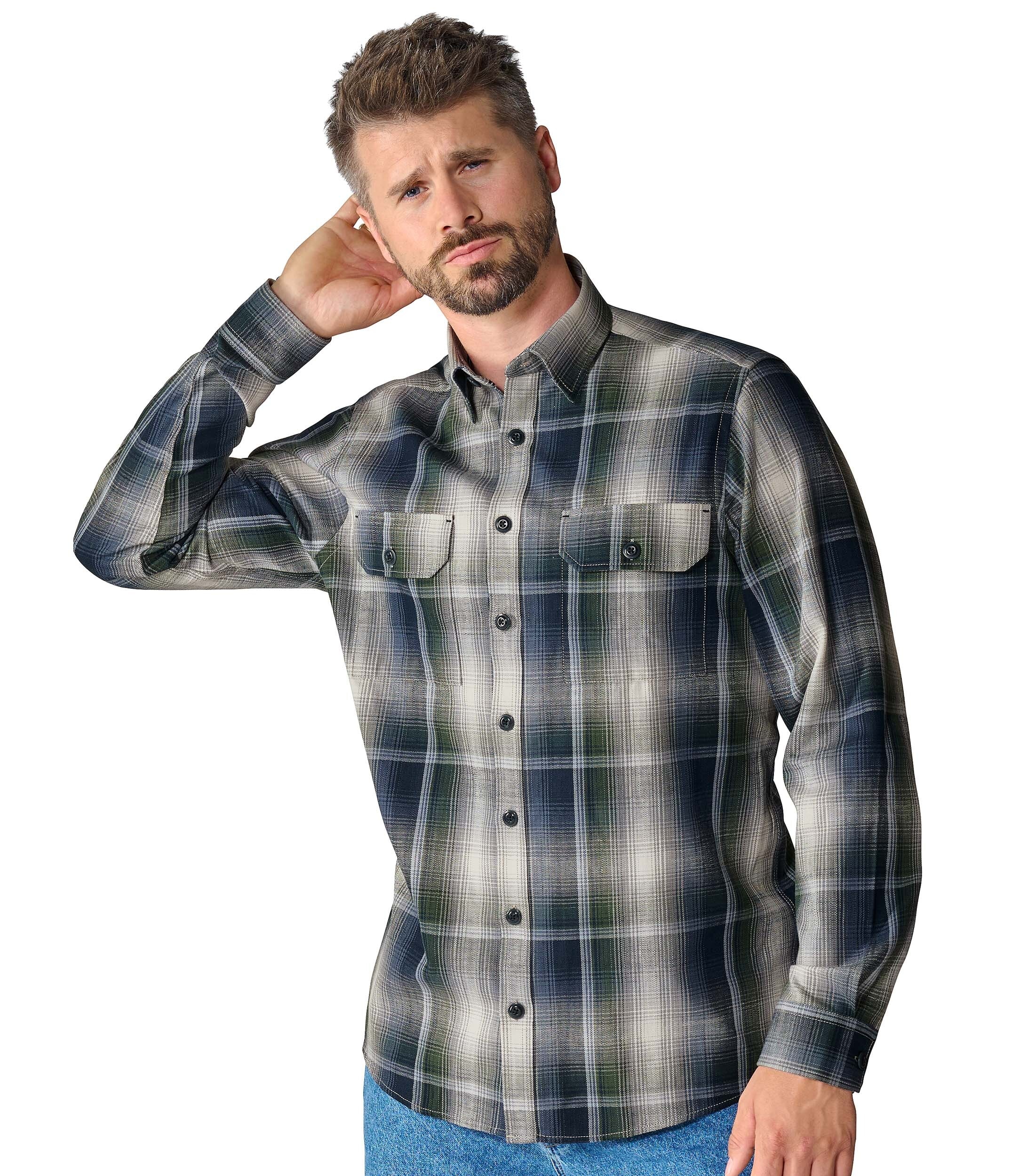 CASAMODA Langarmhemd "CASAMODA Overshirt kariert" günstig online kaufen
