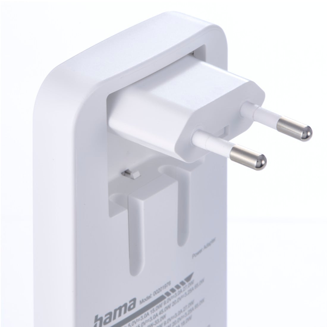 Hama Schnelllade-Gerät »Schnellladegerät mehrfach (GaN, 2x USB-C, 1x USB-A, flach, PD/QC, 65W)«