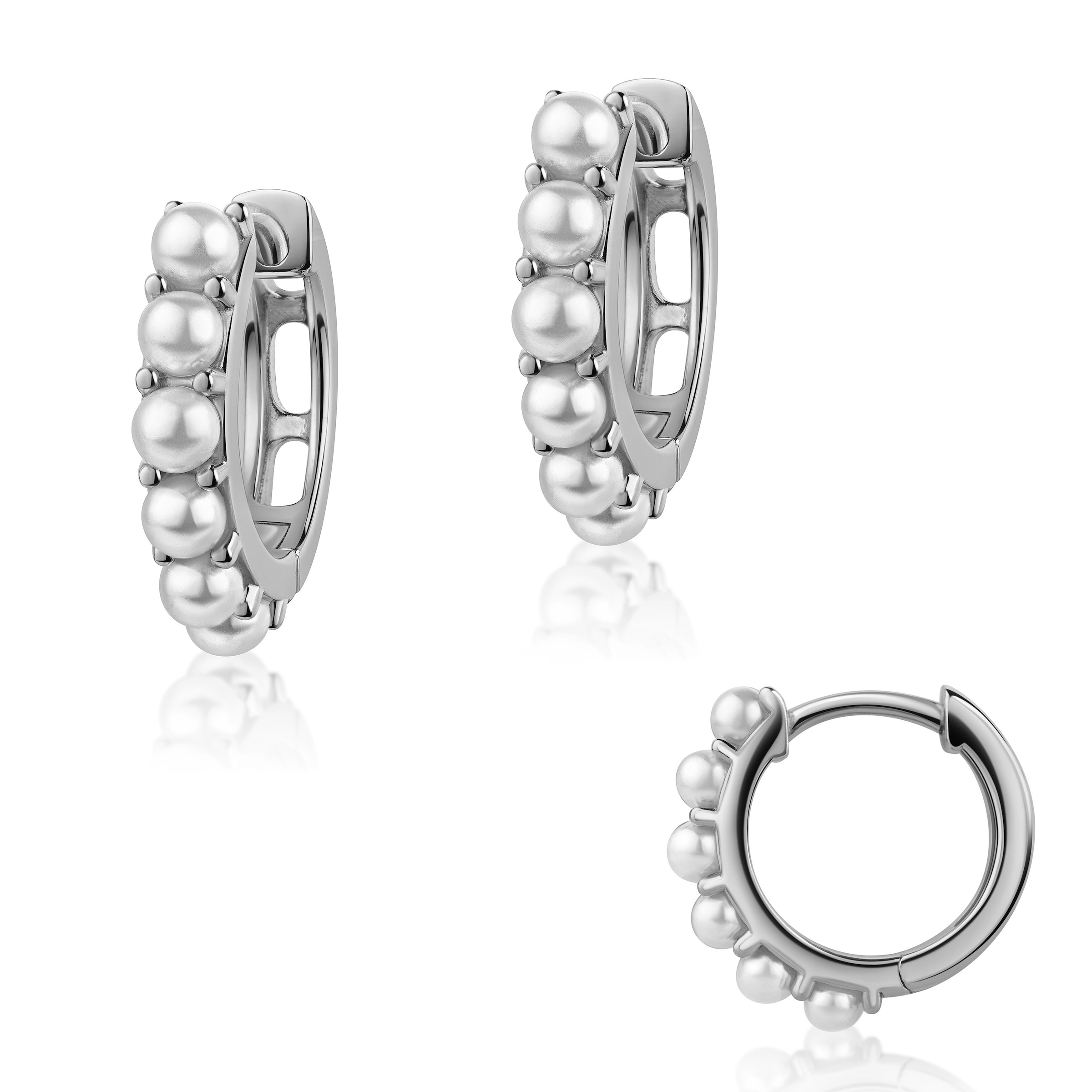 Firetti Paar Creolen »Schmuck Geschenk Silber 925 Ohrringe« Made in Germany - mit Süßwasserzuchtperle