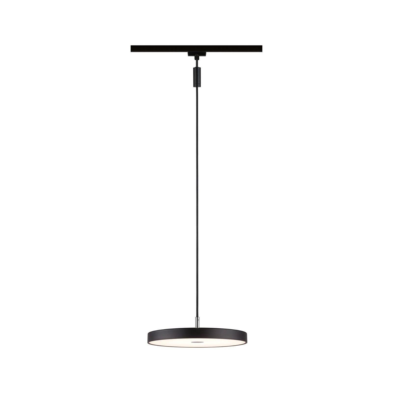 PAULMANN Schienensystem-Leuchten "URail Pendel Hildor 850lm 15W 3000K 230V Chrom matt", 1, Ø 31cm H: 158cm, schwarz, Leuchten, 3-Step-Dimmbar
