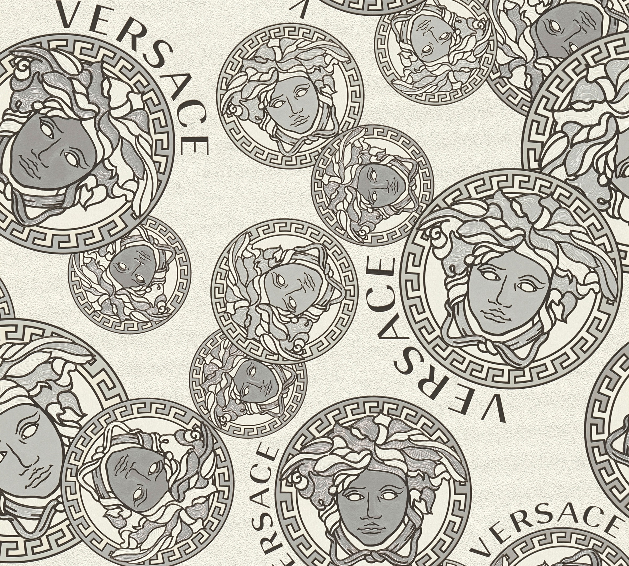 Versace Vliestapete "Wallpaper Versace 5 Medusakopf" abstrakt gemustert leicht glänzend leicht strukturiert Designertapete Tapeten Wohnzimmer Schlafzimmer Küche Flur Design Optik