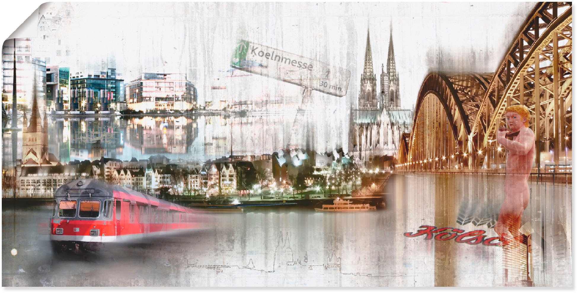 Artland Wandbild »Köln Skyline Collage I«, Deutschland, (1 St.), als Leinwandbild, Poster in verschied. Größen