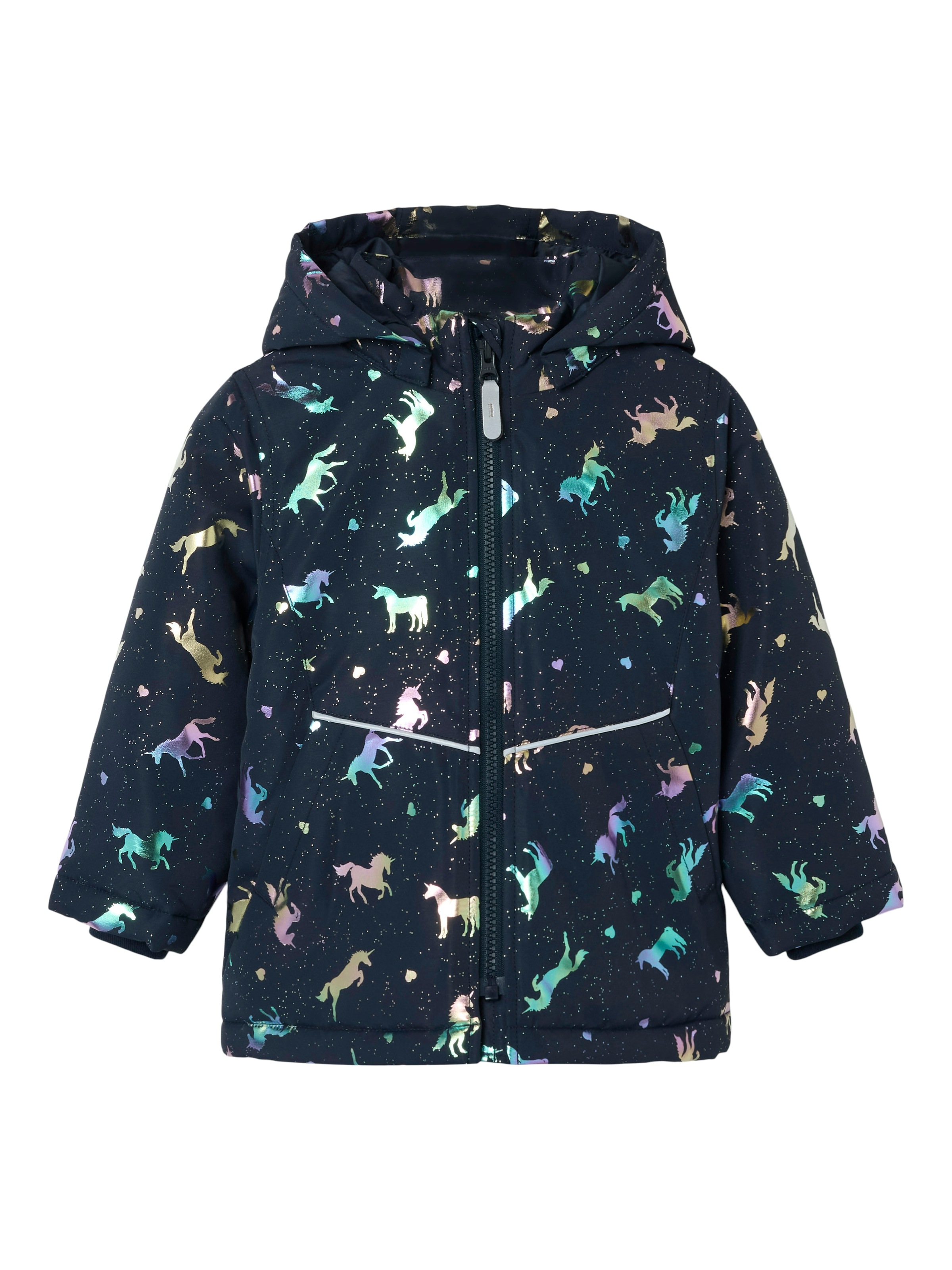 Name It Outdoorjacke »NMFMAXI PA JACKET FOIL AOP NOOS«, mit Kapuze, mit dekorativen und reflektierenden Details