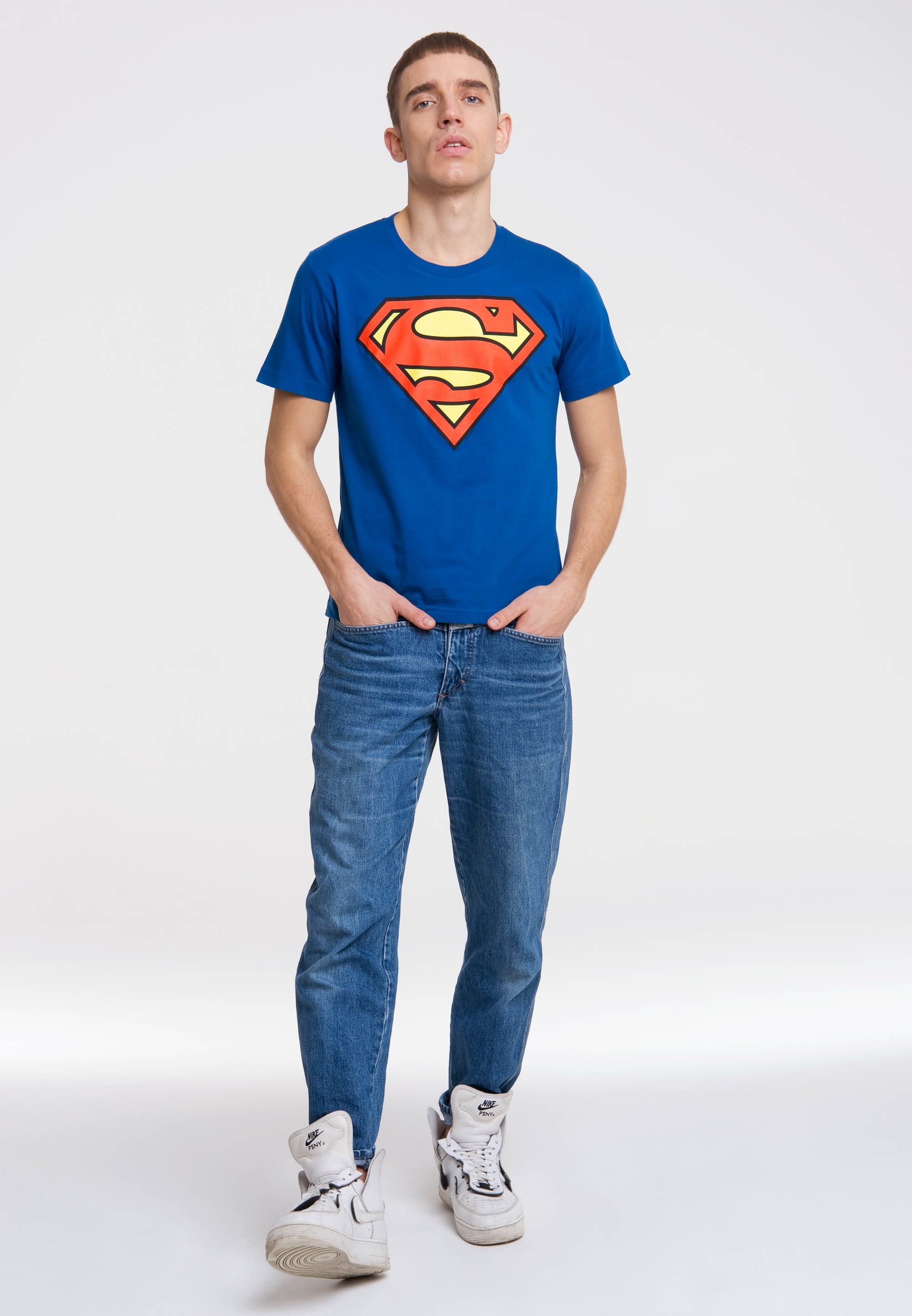 LOGOSHIRT T-Shirt »SUPERMAN - Frontprint mit | für BAUR LOGO«, coolem ▷