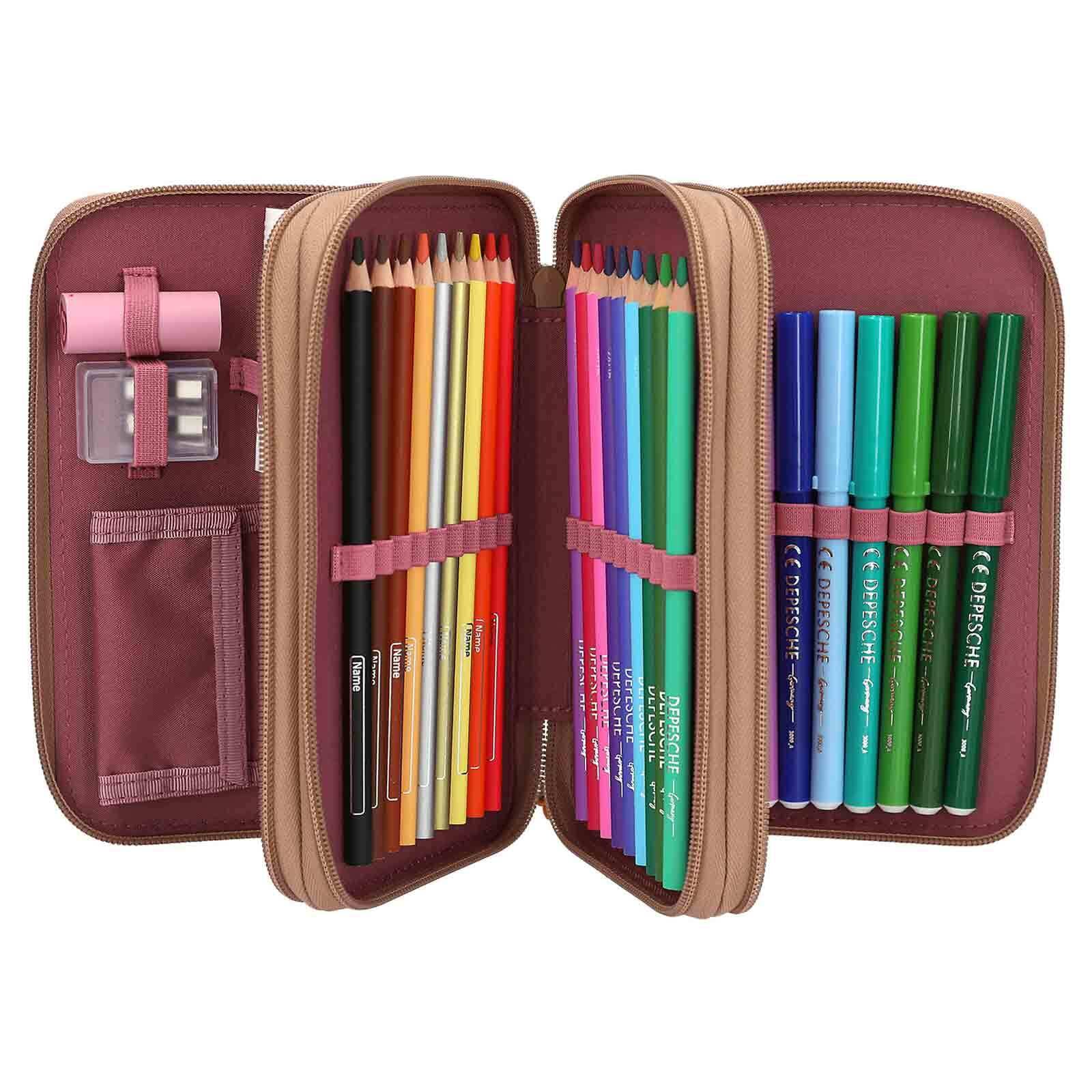 Depesche Buntstift »3-Fach Federtasche TOPModel 7,5 x 13 x 20 cm bunt«
