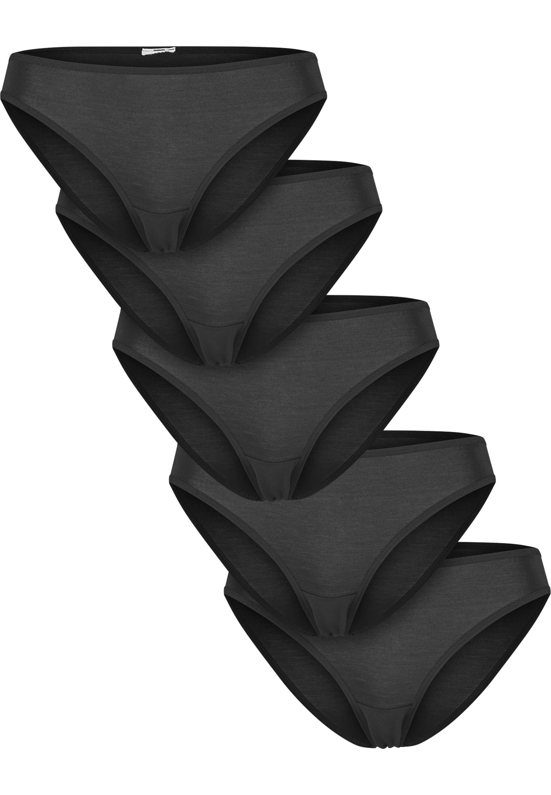 URBAN CLASSICS Damen Slip "Urban Classics Ladies Bamboo Slip 5-Pack", Gr. Sschwarz, schwarz, schwarz, schwarz, schwarz, 95% Bio Material, 5%