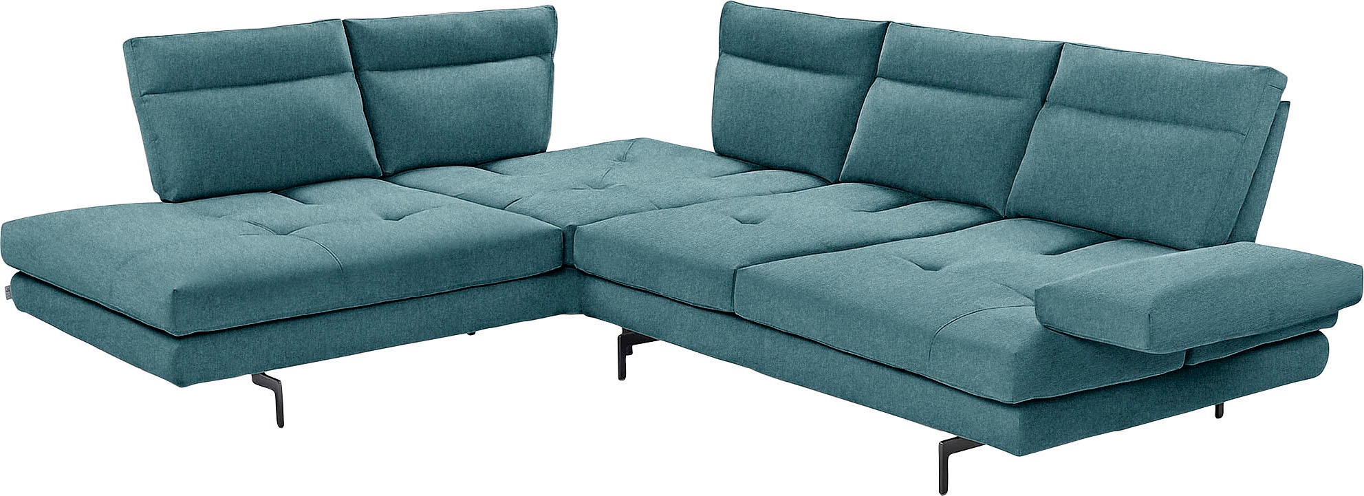 CALIA ITALIA Ecksofa »Toby Wing, L-Form, Designsofa mit sensationellem Sitzkomfort«, Sitztiefenverstellung, funktionale Ecke, Füße in schwarz matt