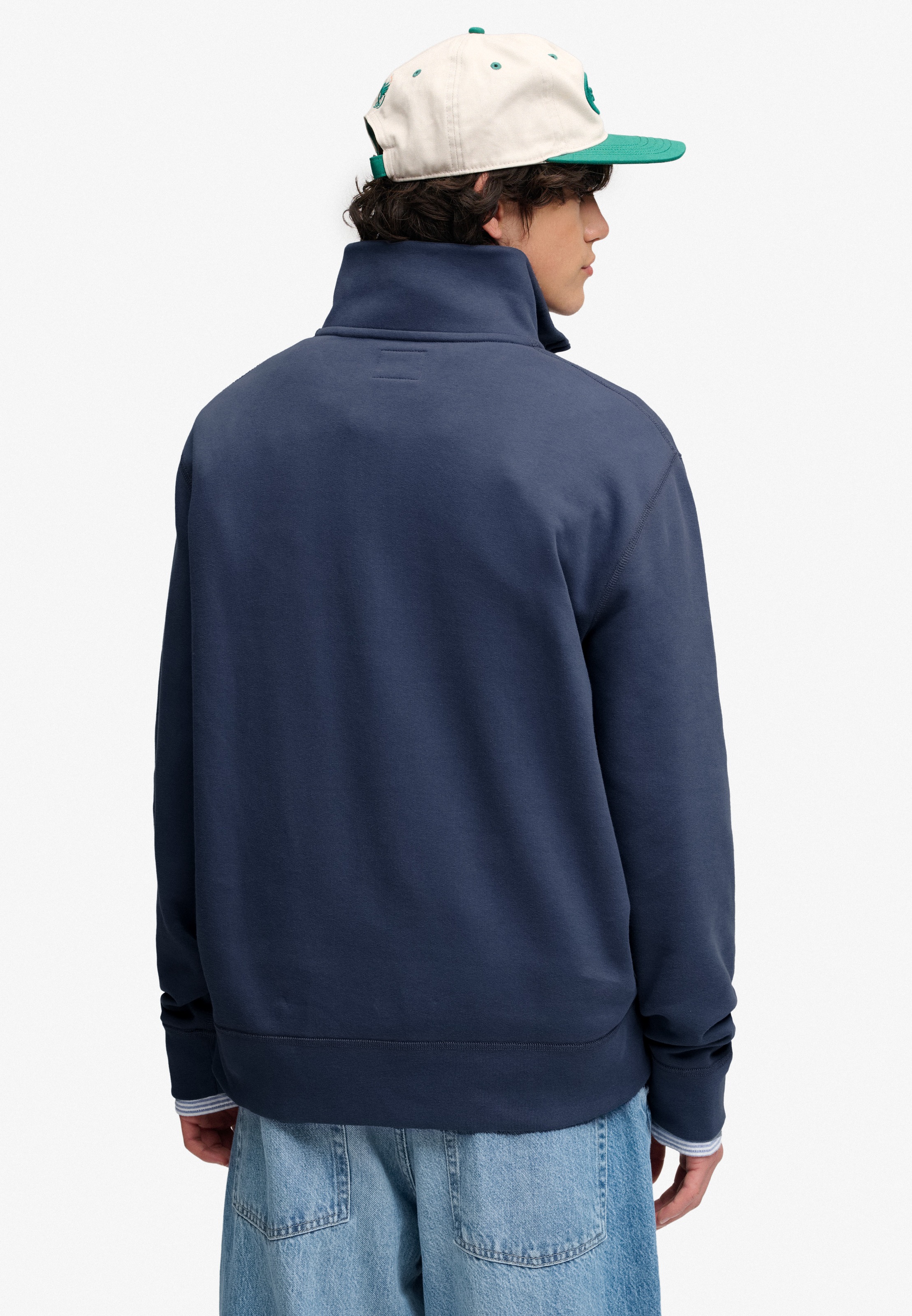 Superdry Sweatshirt »ESSENTIAL SERIF LOGO HALF ZIP«, Baumwollmischung
