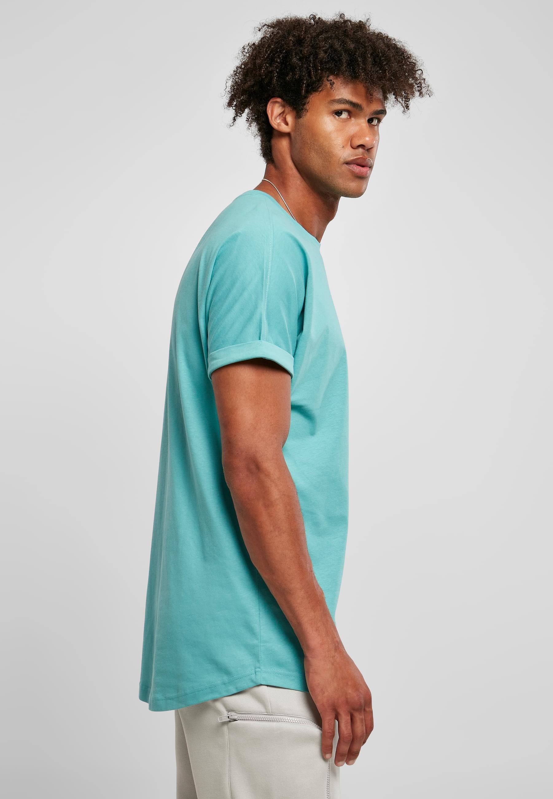 URBAN CLASSICS T-Shirt »Urban Classics Herren Long Shaped Turnup Tee«