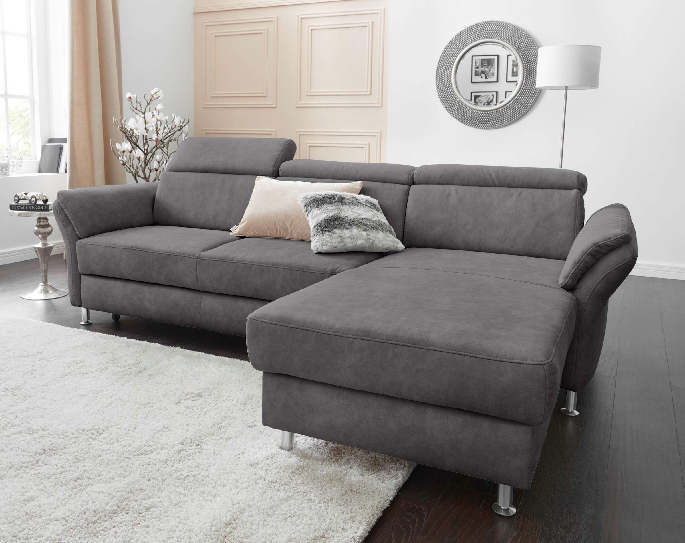 sit&more Ecksofa "Avignon L-Form", Kopfteilverstellung, wahlweise mit Bettfunktion und Bettkasten