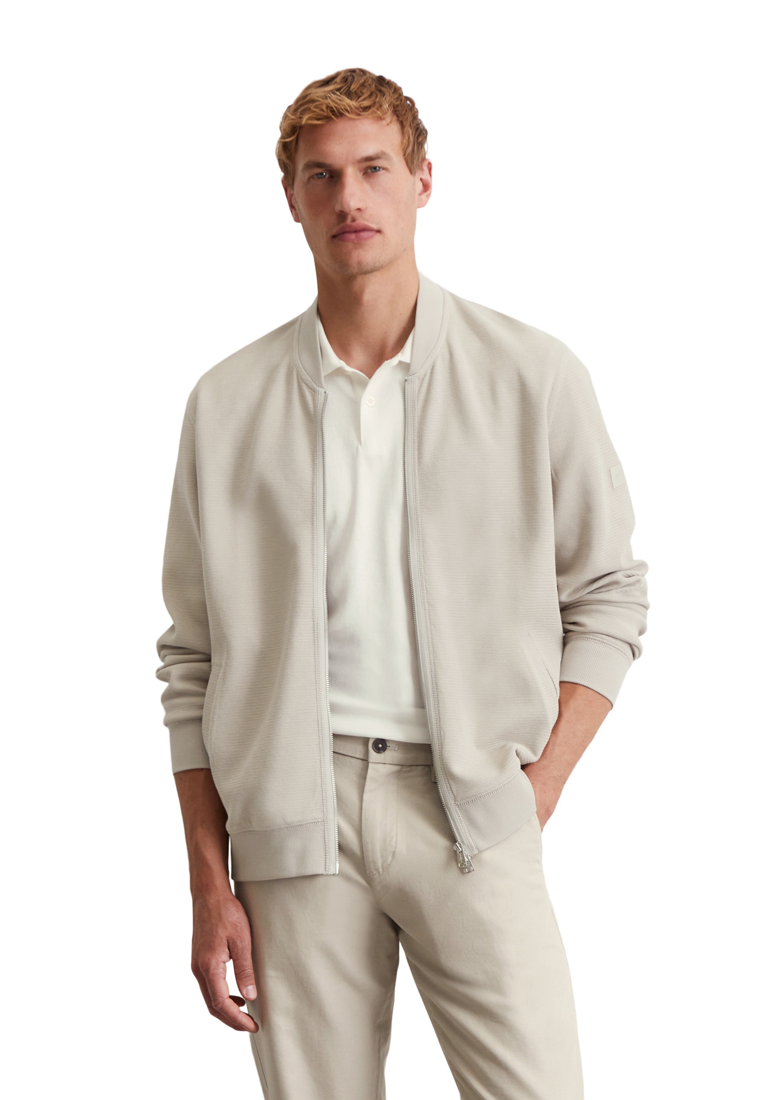 Marc OPolo Sweatjacke "aus Bio-Baumwolle mit Struktur" günstig online kaufen