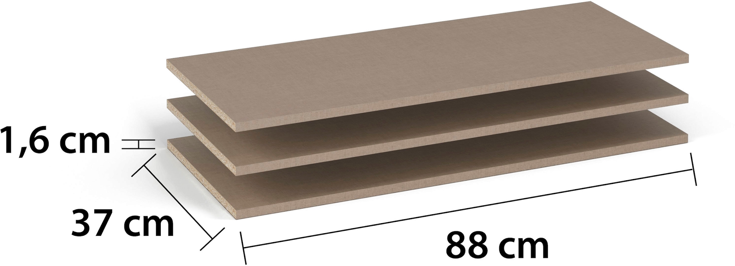 rauch Einlegeboden »Zubehör für Schränke der Serie MINOSA Schranktiefe 41 bzw. 48 cm« 2er-Set Breite 88 cm, Tiefe 37 cm