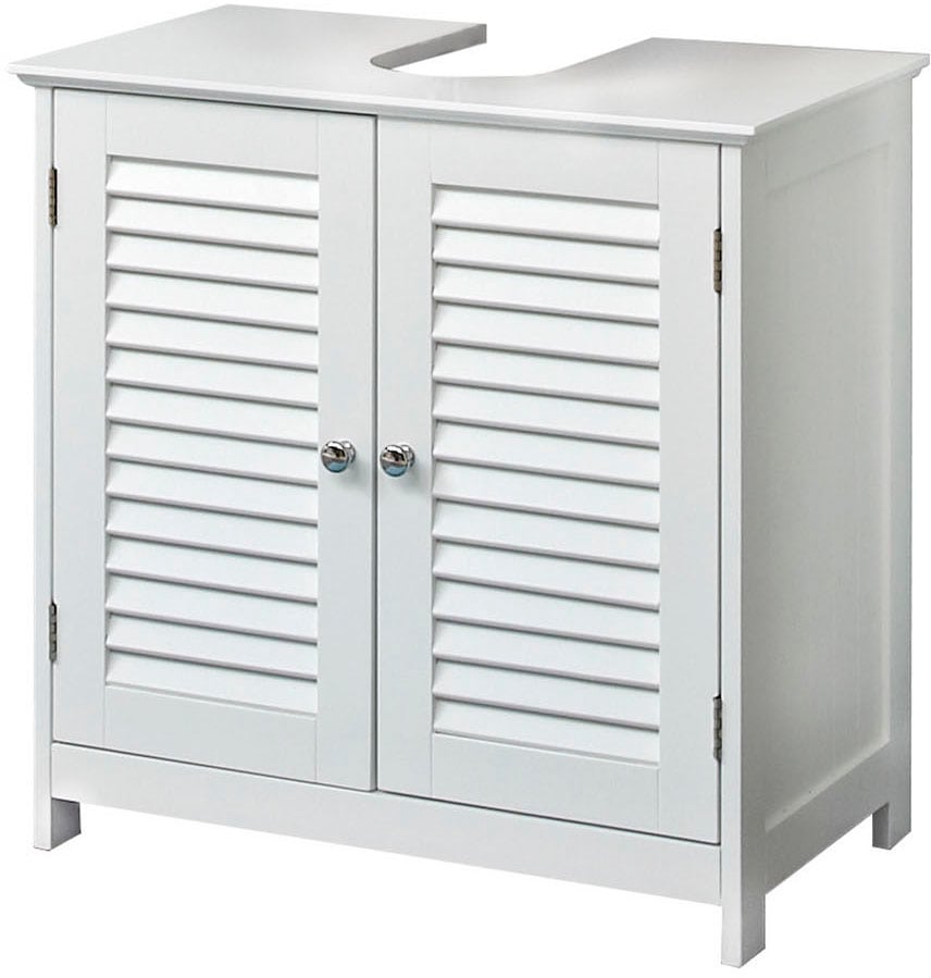 Saphir Badmöbel-Set »Quickset 928 5-teilig, Waschbeckenunterschrank mit Spiegel«, (5 St.), Hochschrank, Unterschrank, Hängeschrank, 6 Türen, Weiß Glanz