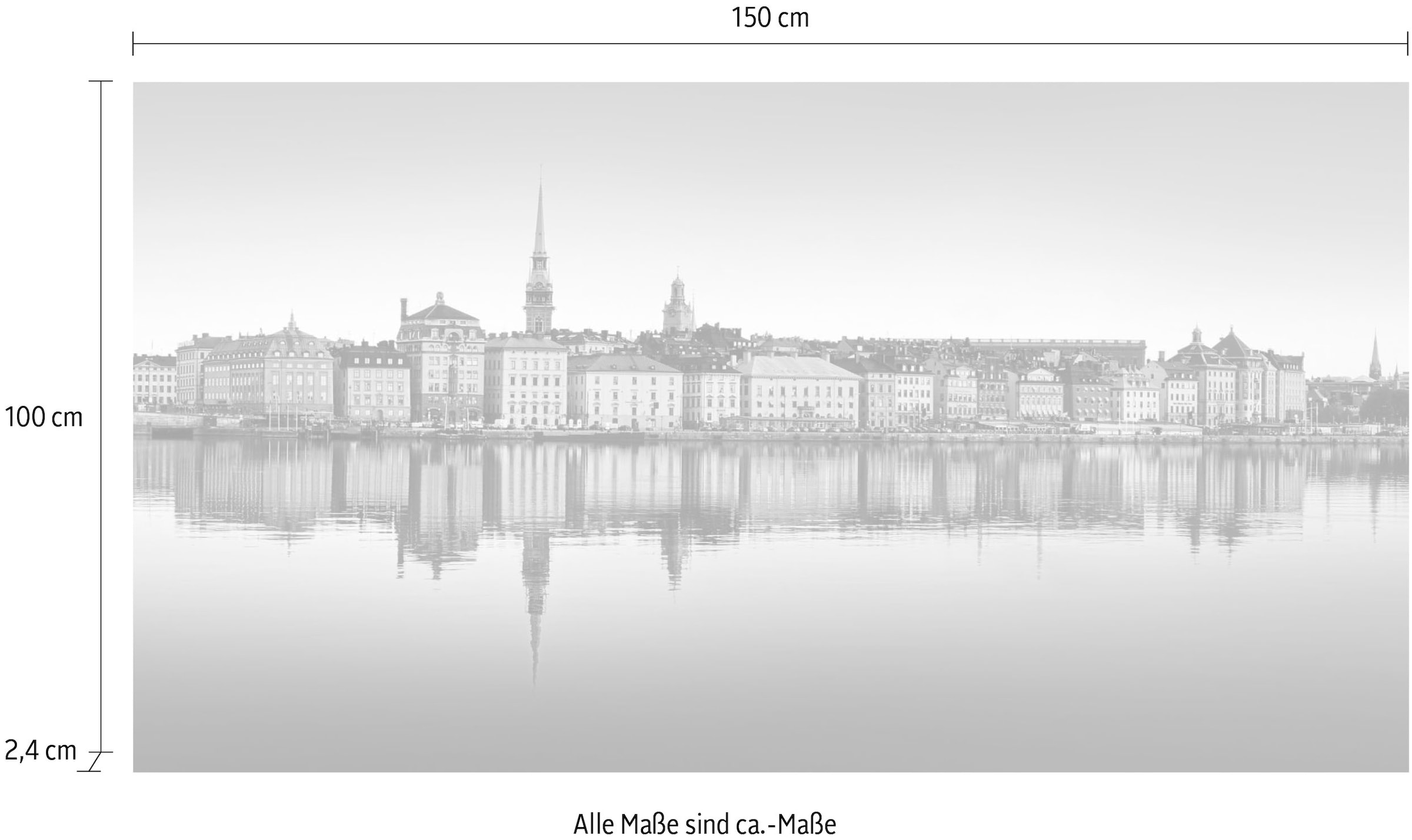 queence Acrylglasbild »Skyline«, Skyline-Gebäude-Städte-Himmel-Europa-Hamburg, Fine Art-Print in Galeriequalität