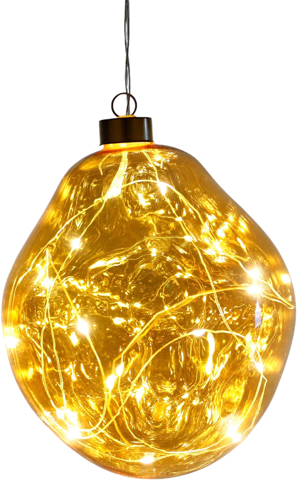 Christbaumkugeln, organischer 15 LED Ø Dekoobjekt Glas »Birdelle, in organische Form, BAUR Weihnachtsdeko 15 Leonique Kugeln Christbaumschmuck«, flammig-flammig, aus | ca. cm,