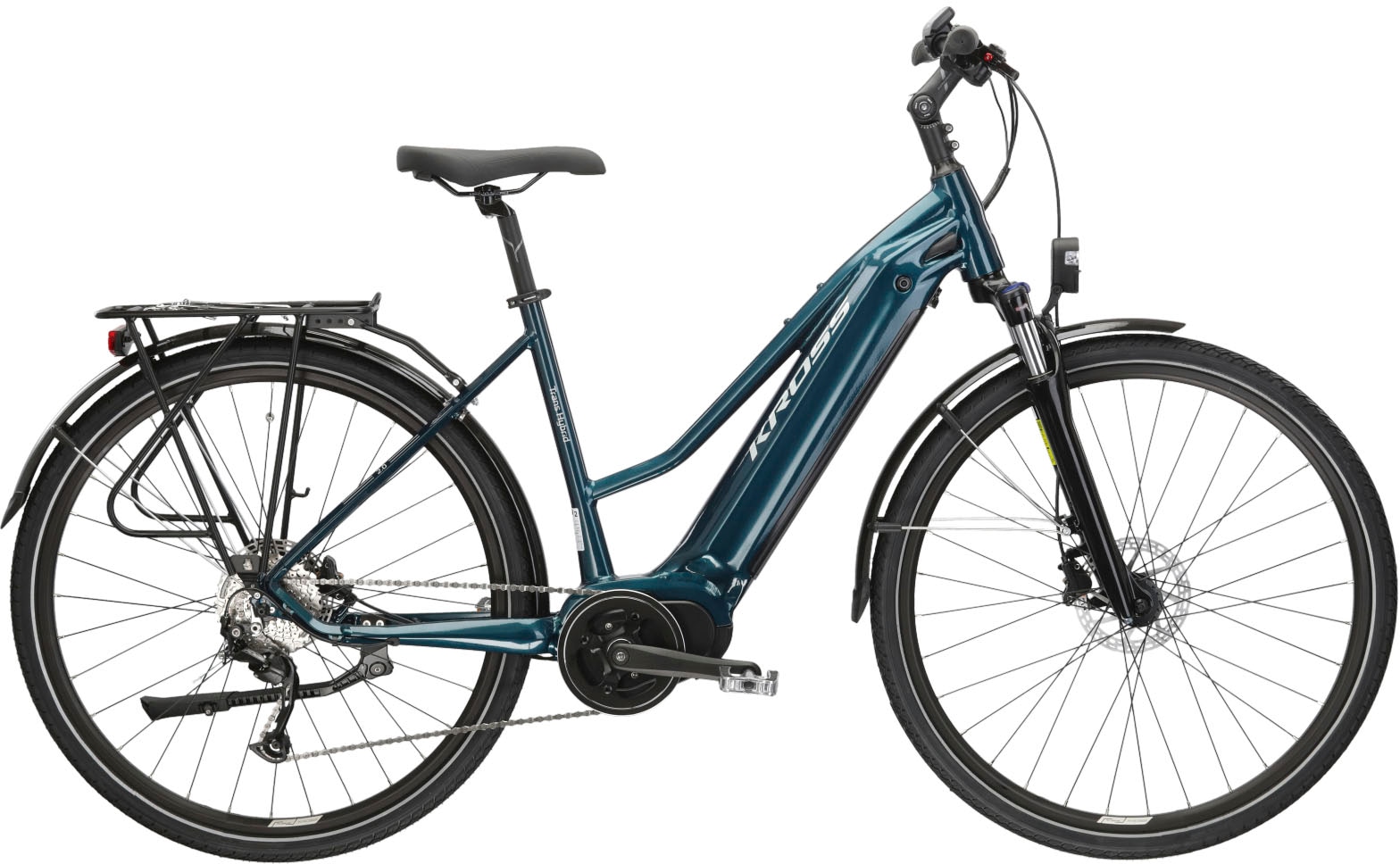 Kross E-Bike »KROSS E-Trekkingrad Damen Trans 5.0 28" türkis 9 Gänge«, 9 Gang, Shimano, ALIVIO M3100, Mittelmotor 250 W