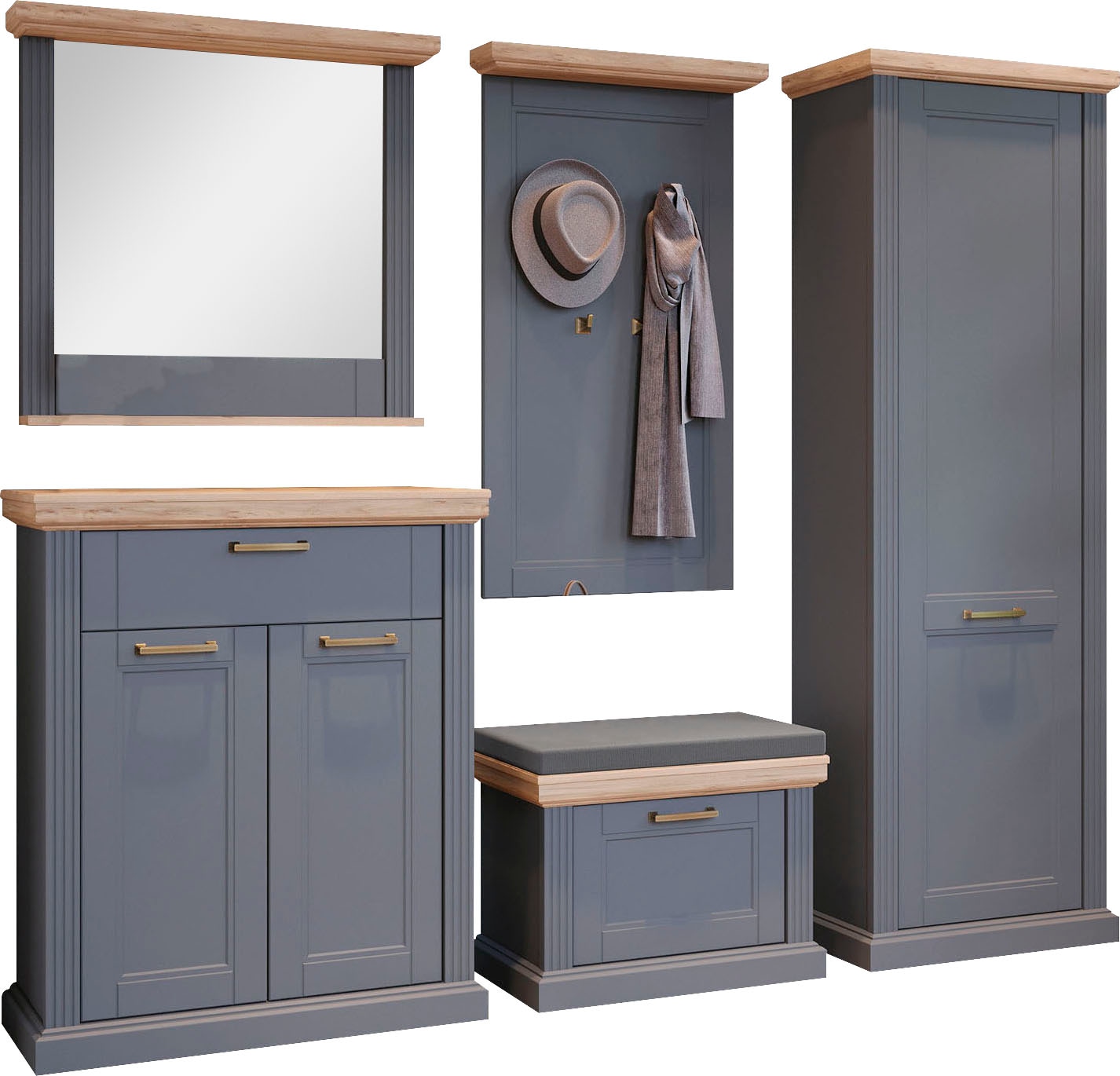 Home affaire Garderoben-Set "Tara", (Set, 5 St., Garderobenschrank,Schuhsch günstig online kaufen