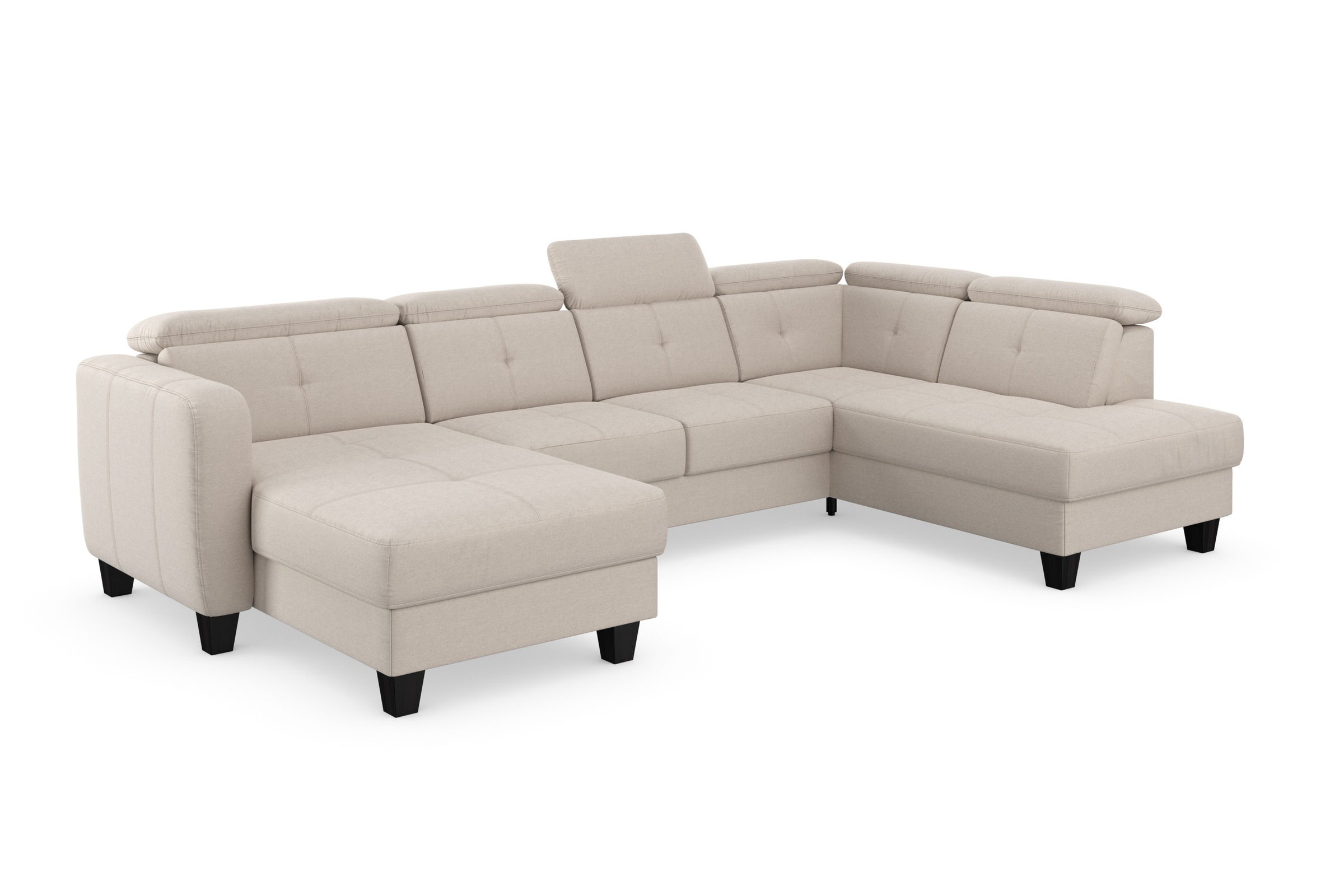sit&more Wohnlandschaft »Belluci U-Form«, Kopfteilverstellung und Federkern, wahlweise mit Bettfunktion