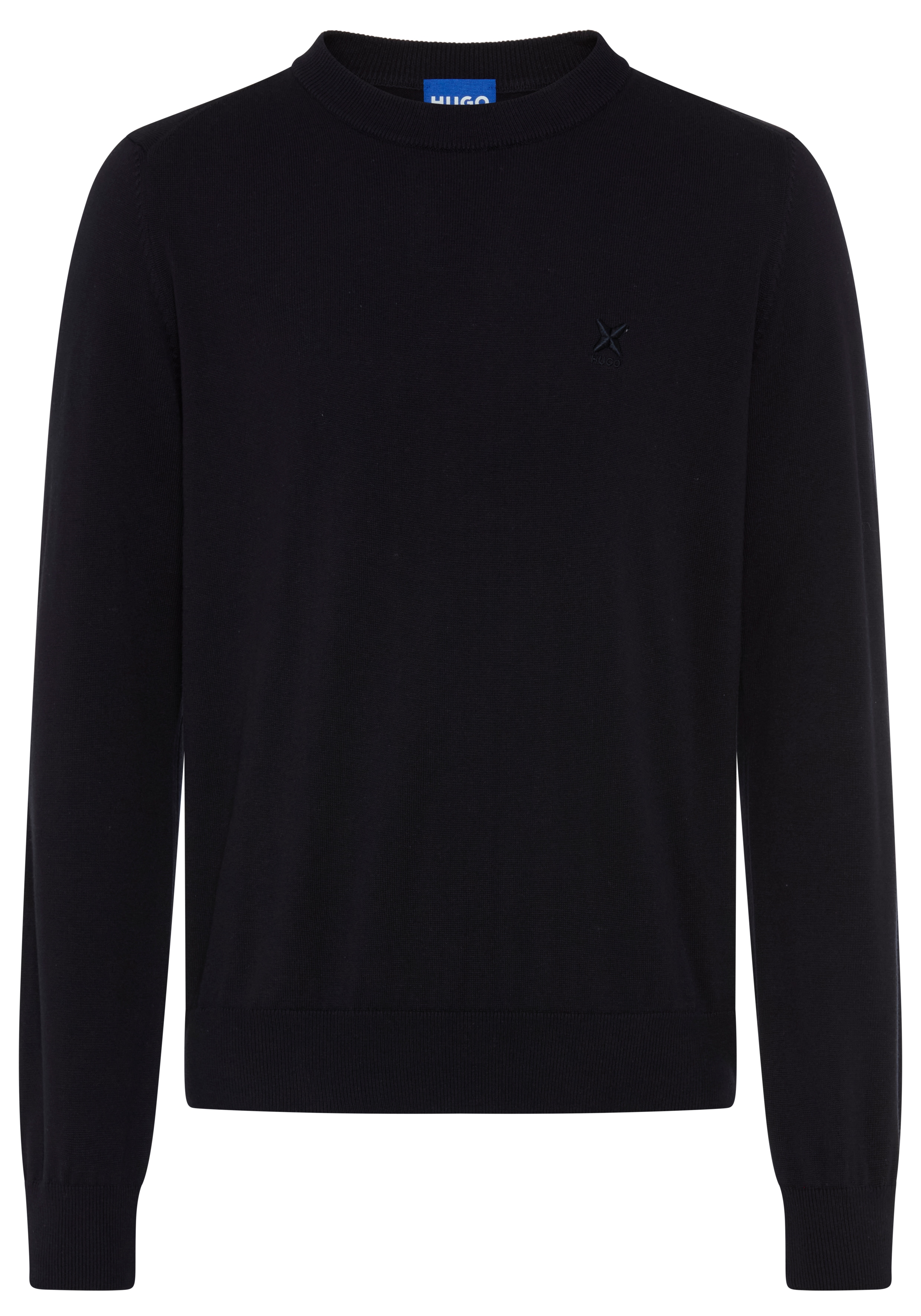 HUGO Strickpullover "San Celio" Rundhalsausschnitt, Regular Fit, Baumwollmix