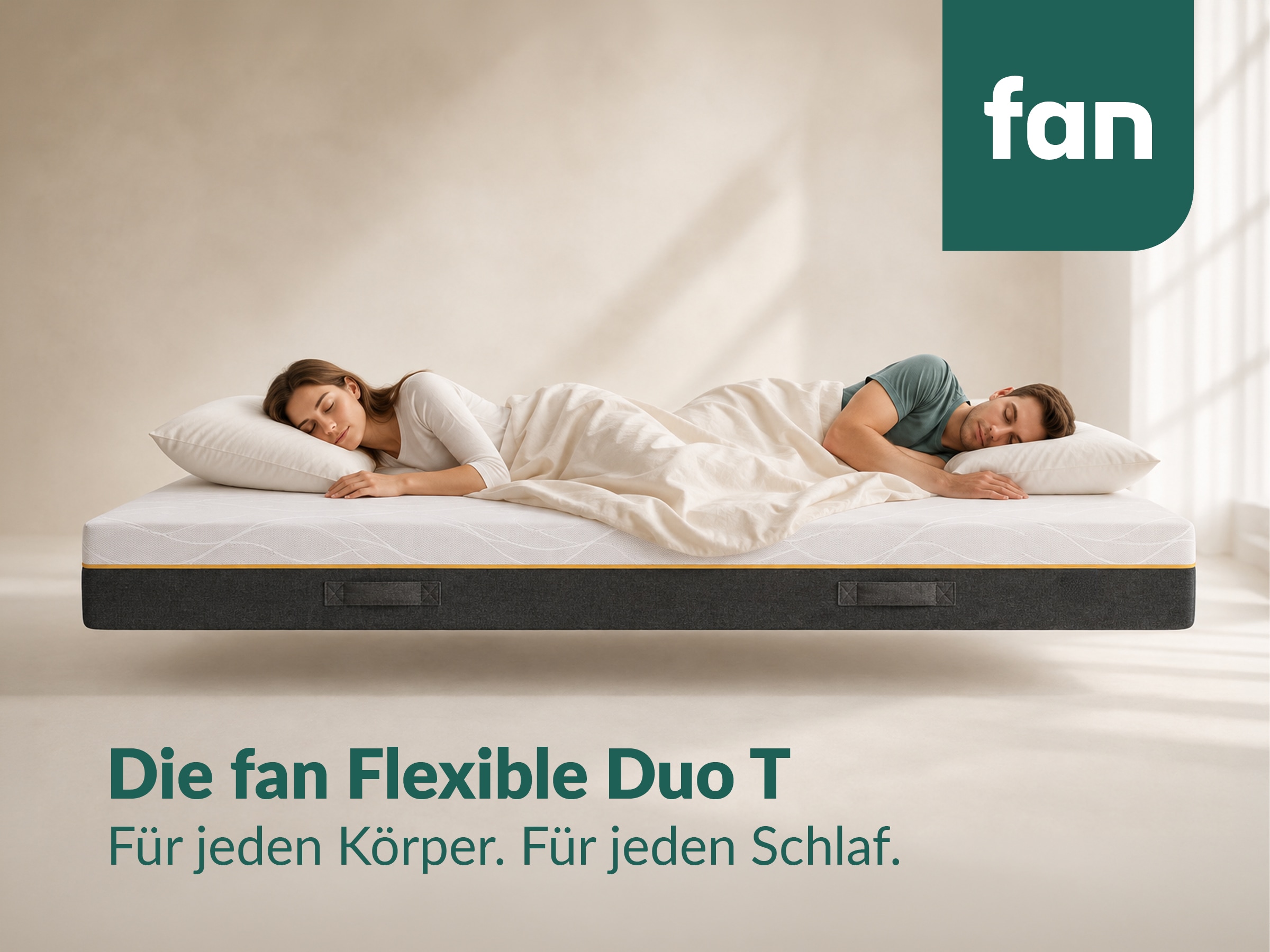 fan Taschenfederkernmatratze »fan Flexible Duo T, Matratze 90x200 cm, 140x200 cm & mehr, in H2/H3« 22 cm hoch 1.034 Federn 1 Stk. tlg. Wendematratze mit Pure Fresh-Bezug, 1034 Federn (bei 100x 200 cm)
