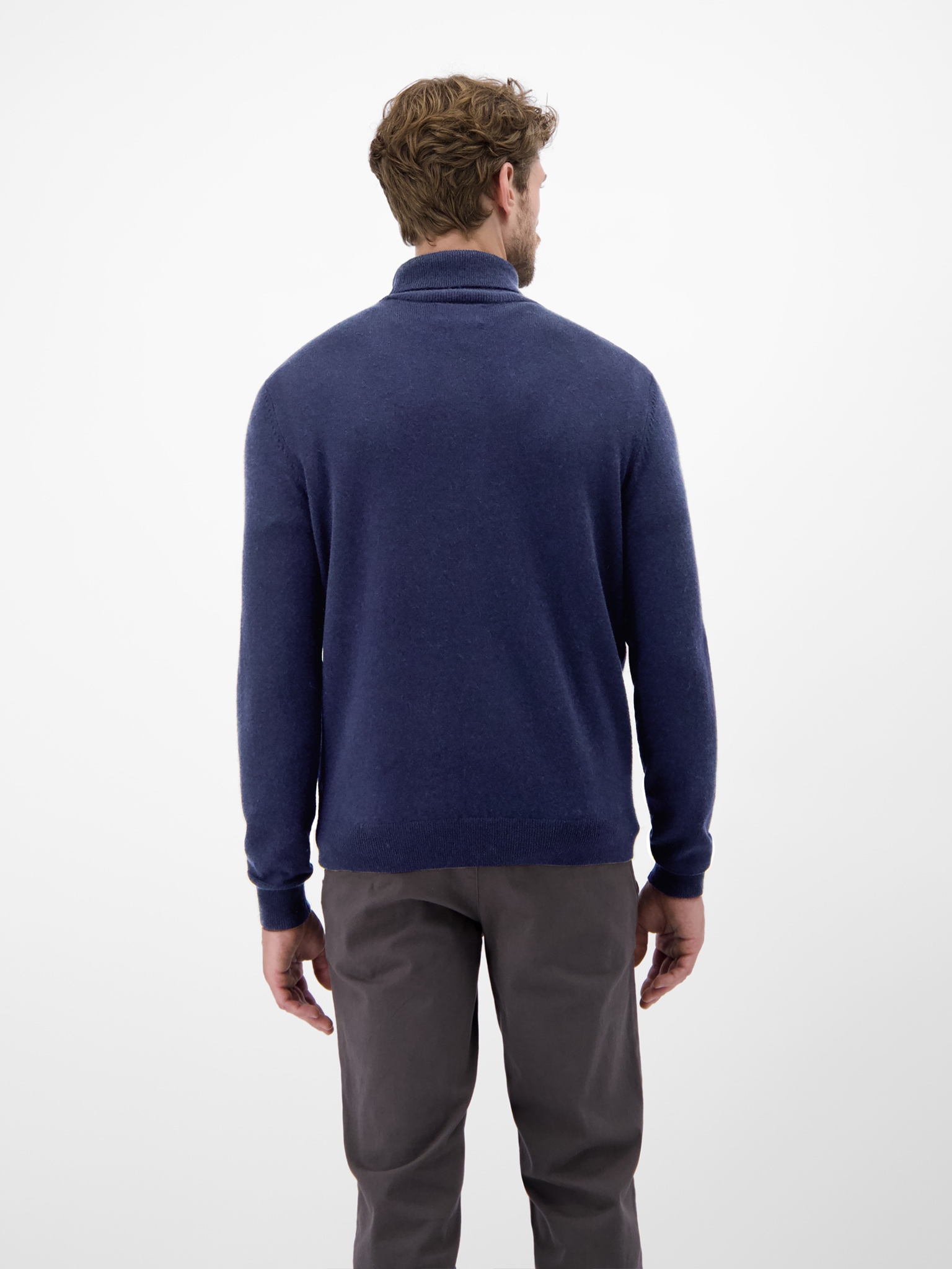 LERROS Rollkragenpullover mit Logo-Stickerei und aus Schurwolle mit Kaschmir