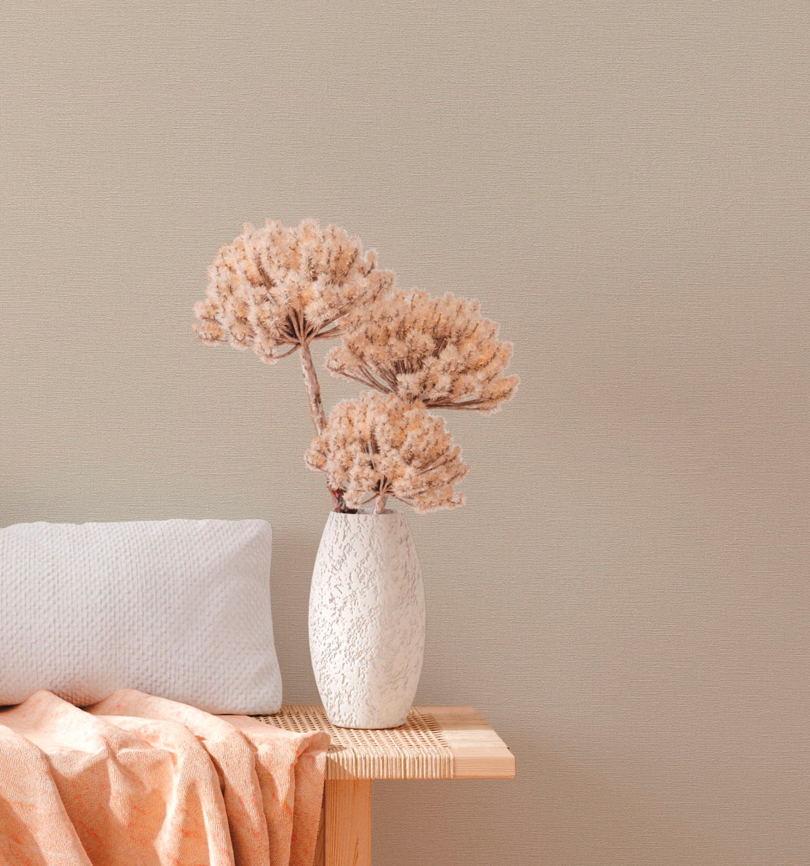 A.S. Création Vliestapete »Natural Living Unitapete«, matt-gemustert-neutral, nachhaltig PVC-Frei umweltfreundlich skandinavisch Tapeten Wohnzimmer