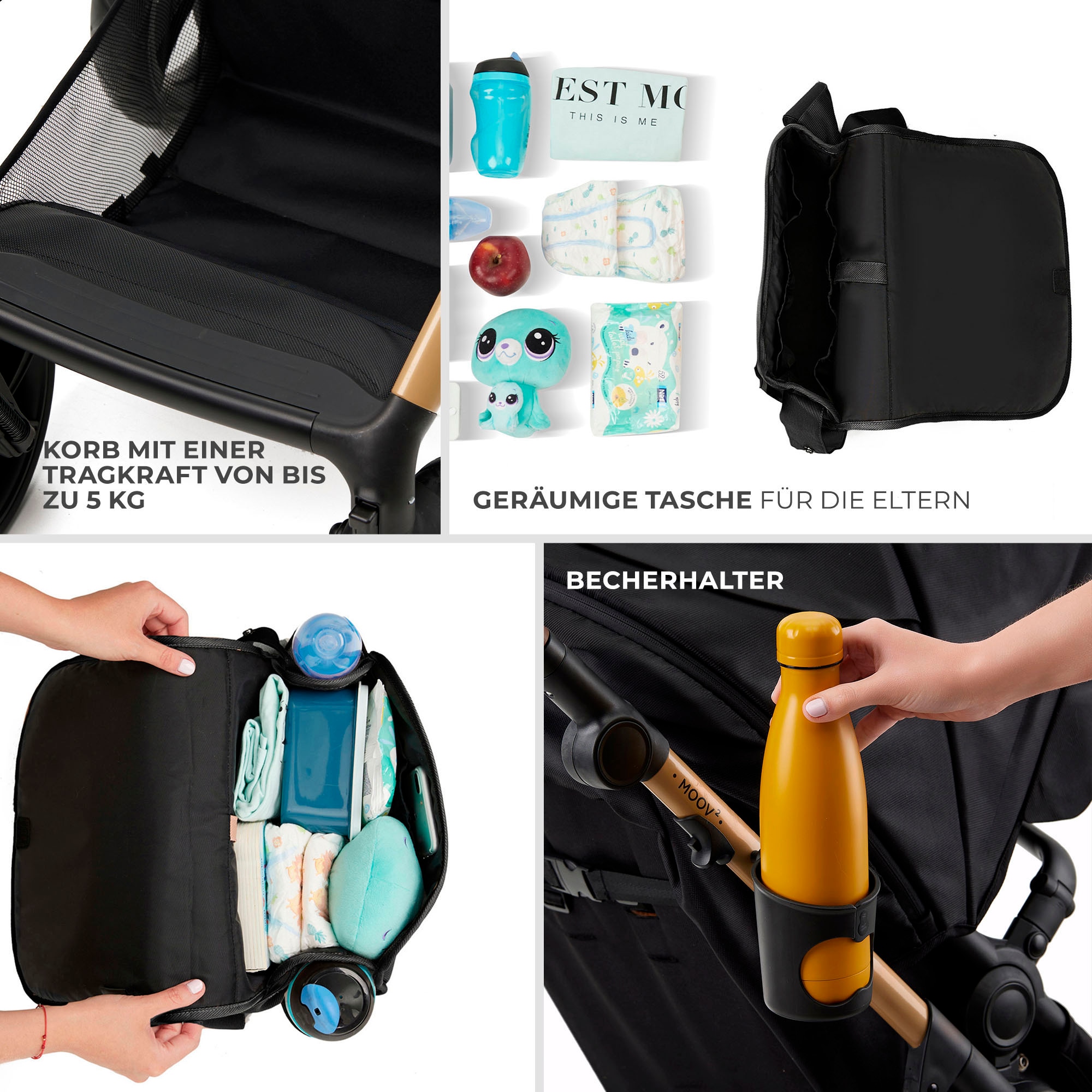 Kinderkraft Kombi-Kinderwagen »MOOV 2 3IN1«, 27 kg, mit EVA-Rädern