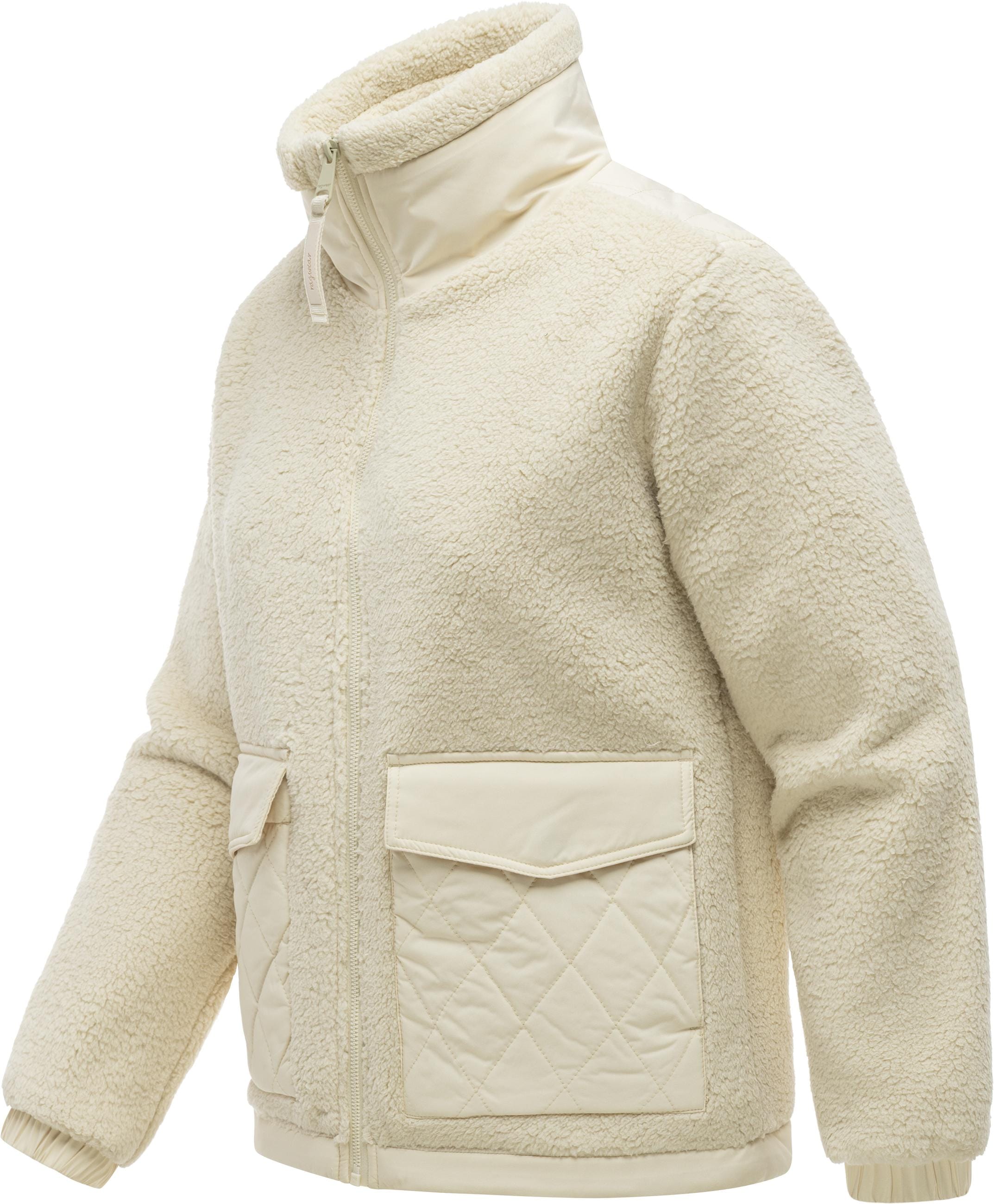 Ragwear Plüschjacke »Arctika Y« ohne Kapuze Warme kuschelige Damenjacke im Materialmix