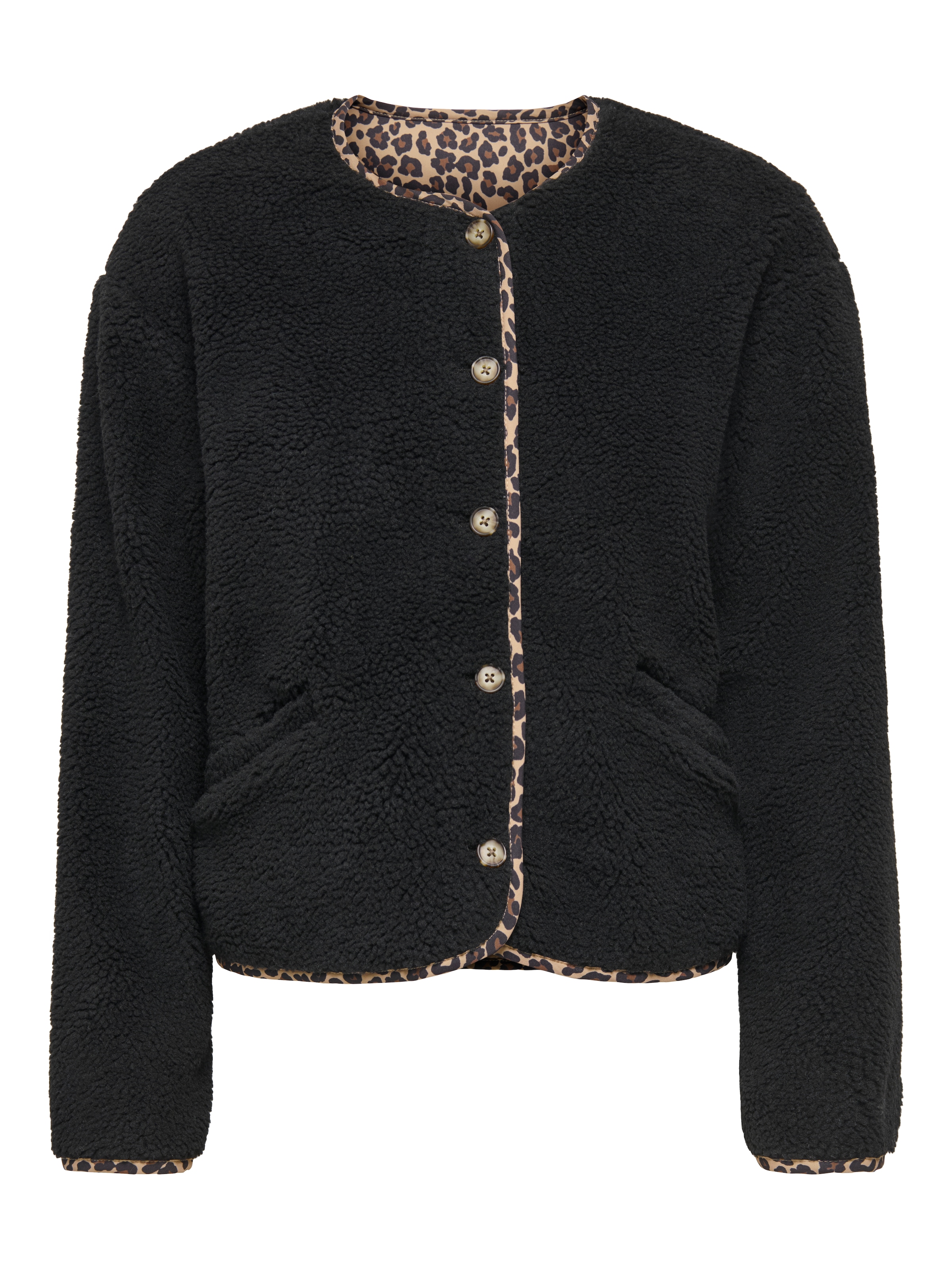 ONLY Plüschjacke »ONLBABY TEDDY REVERSIBLE JACKET PNT« Kunstfaser, Plüsch, Wendejacke