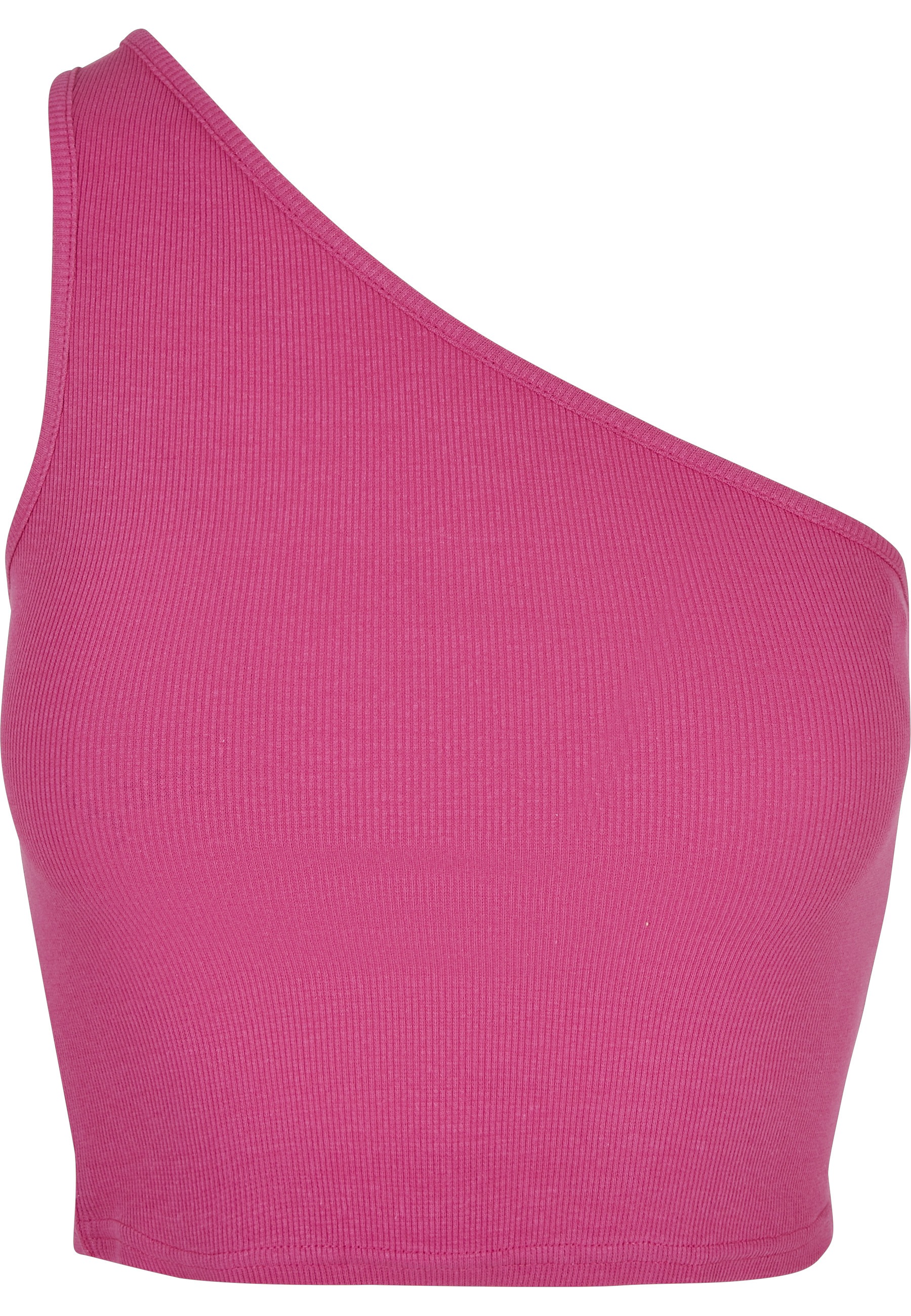 URBAN CLASSICS Yoga & Relax Shirt "Urban Classics Damen Ladies Cropped Asymmetric Top" 1 Stk.