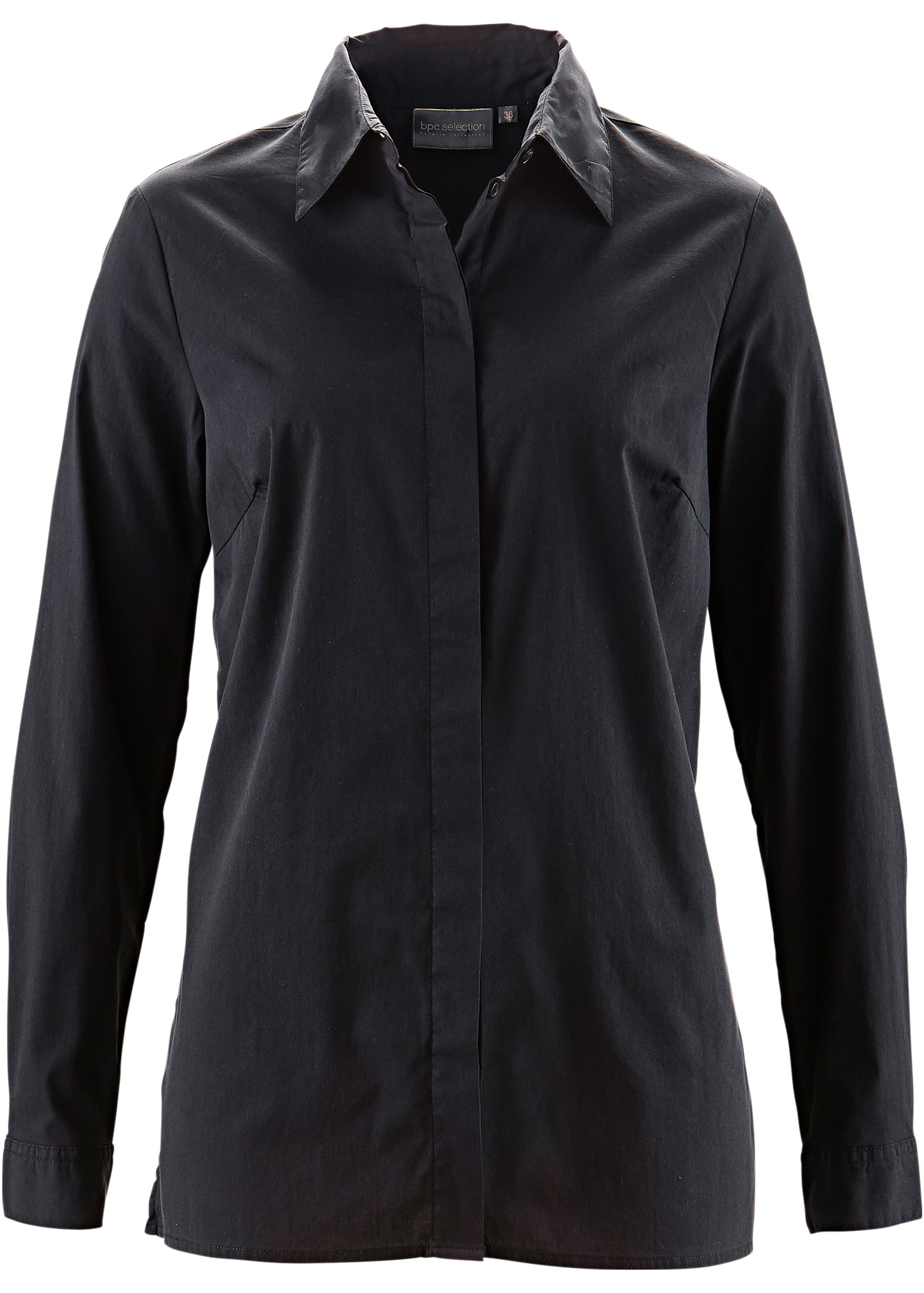 bonprix Langarmbluse "Long-Stretch-Bluse" lockere Passform, mit Stehkragen, günstig online kaufen