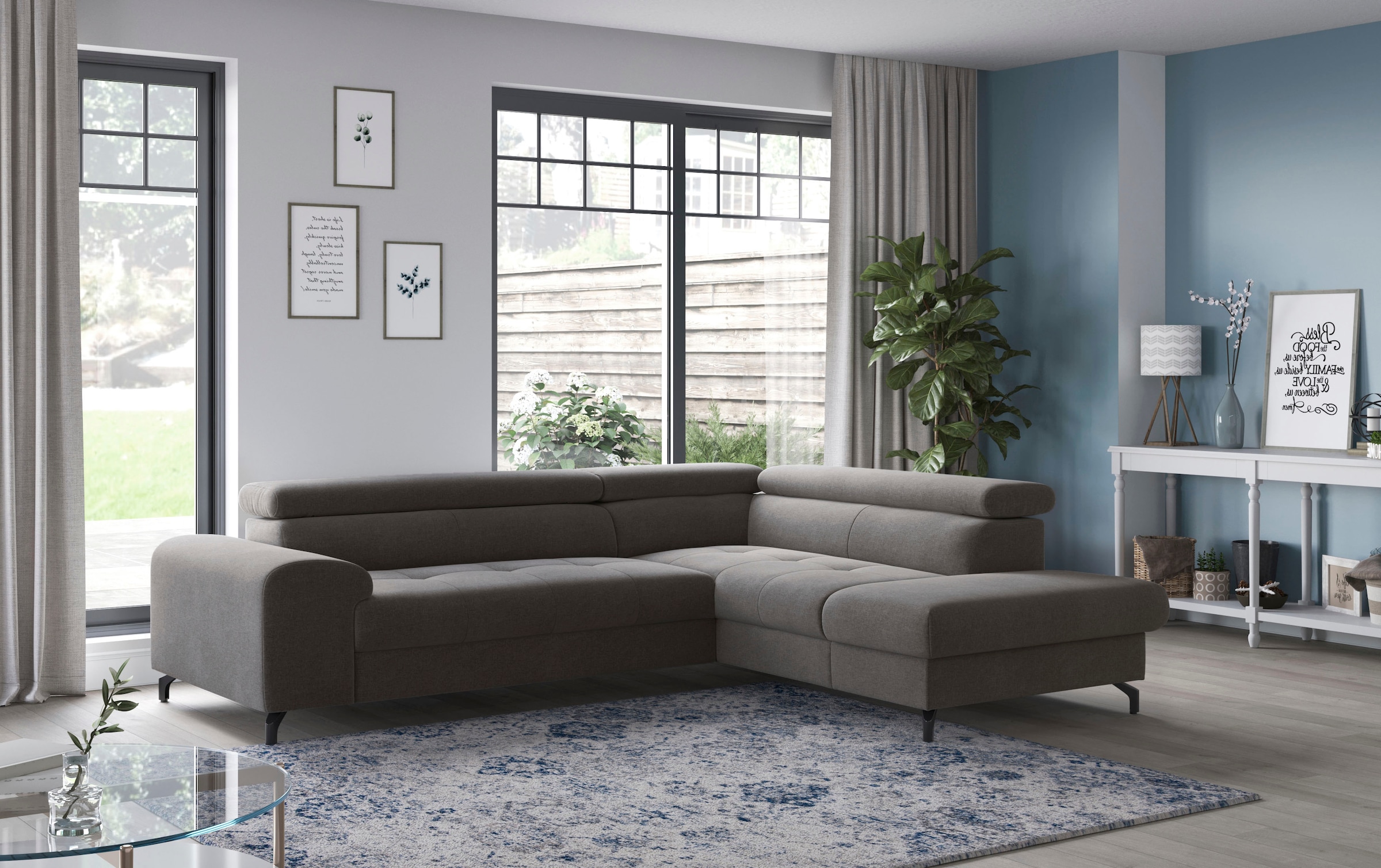 COTTA Ecksofa "Aura L-Form, B: 260 cm" mit Bettfunktion, Bettkasten & Kopft günstig online kaufen