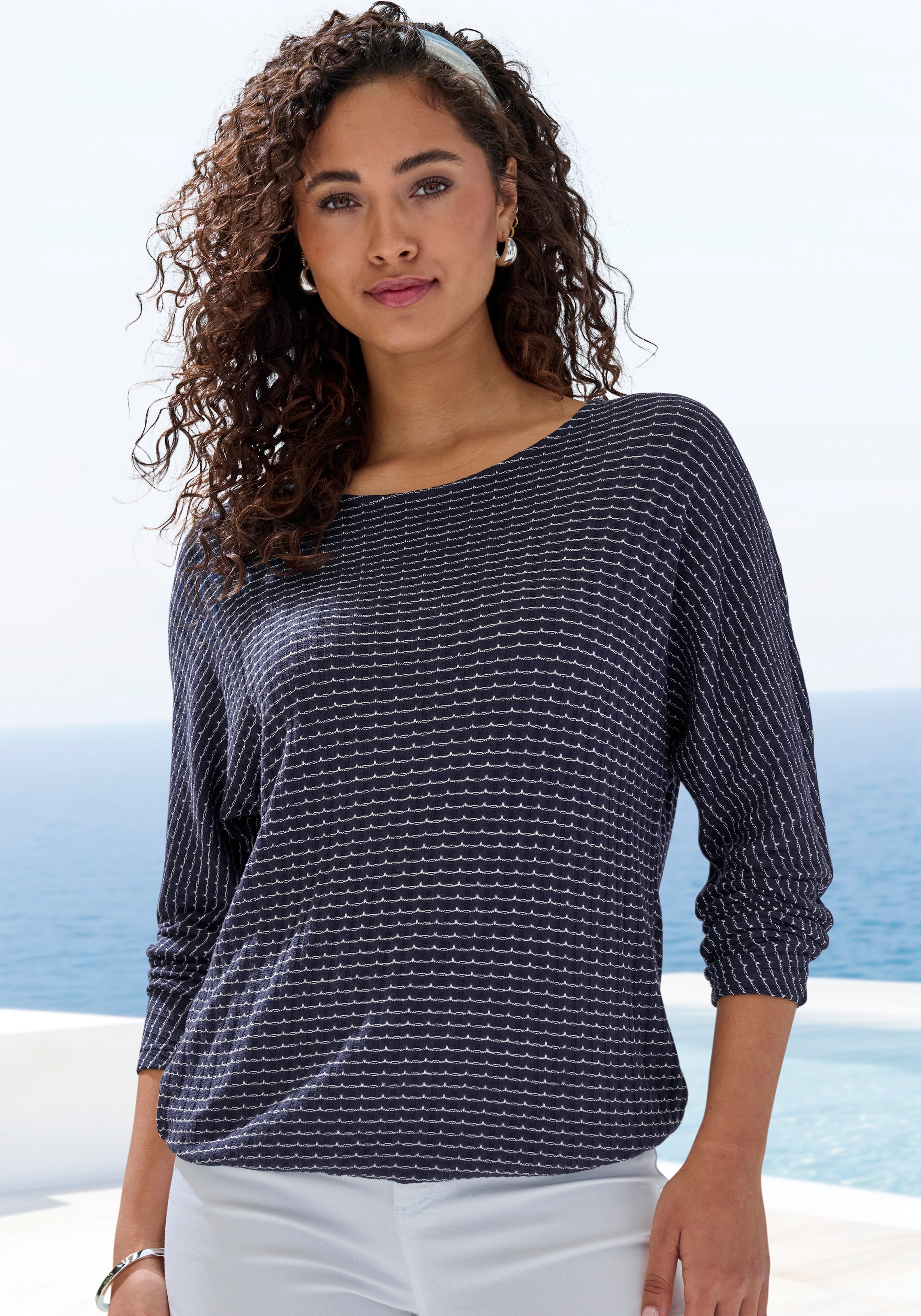 Vivance Langarmshirt "aus strukturierter Strickqualität" aus strukturierter günstig online kaufen