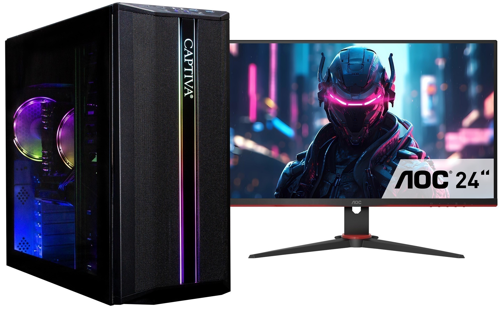 CAPTIVA Gaming-PC-Komplettsystem »Advanced Gaming R83-198 TFT Bundle« 60,50 ″ AMD Ryzen 7 Nvidia 32 GB RAM 1.000 GB SSD