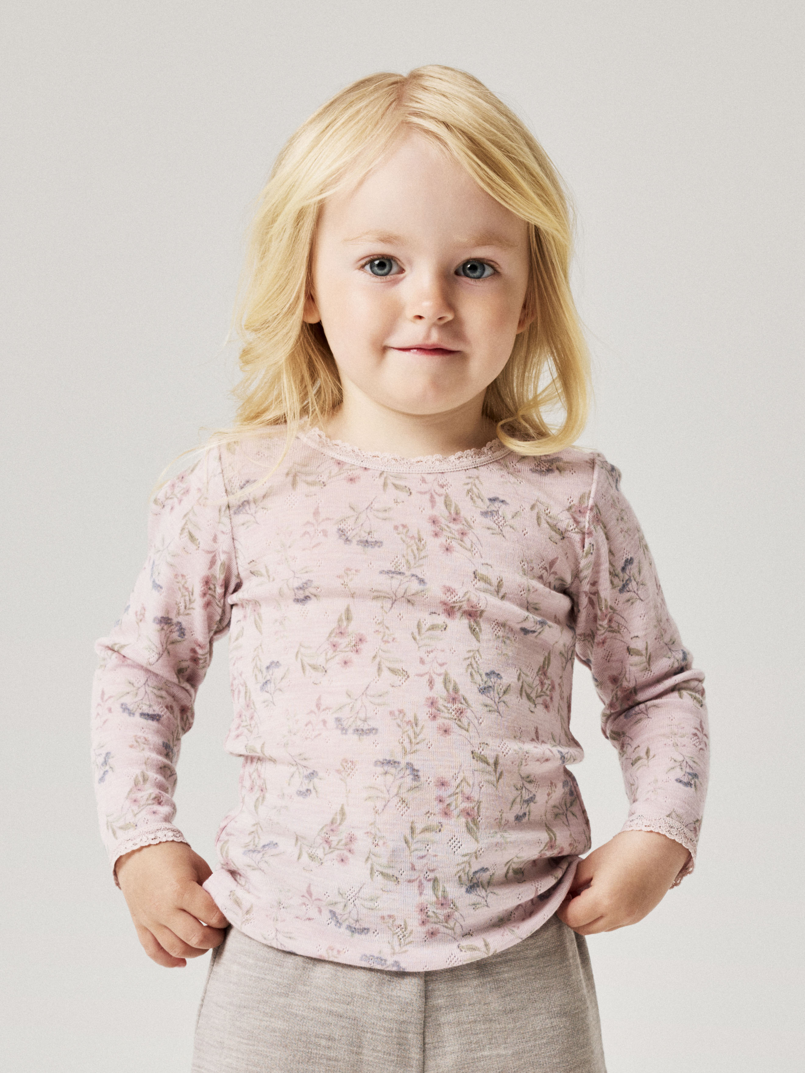 Name It Langarmshirt "NMFWANG WOOL NEEDLE LS TOP NOOS" Wolle, regular fit