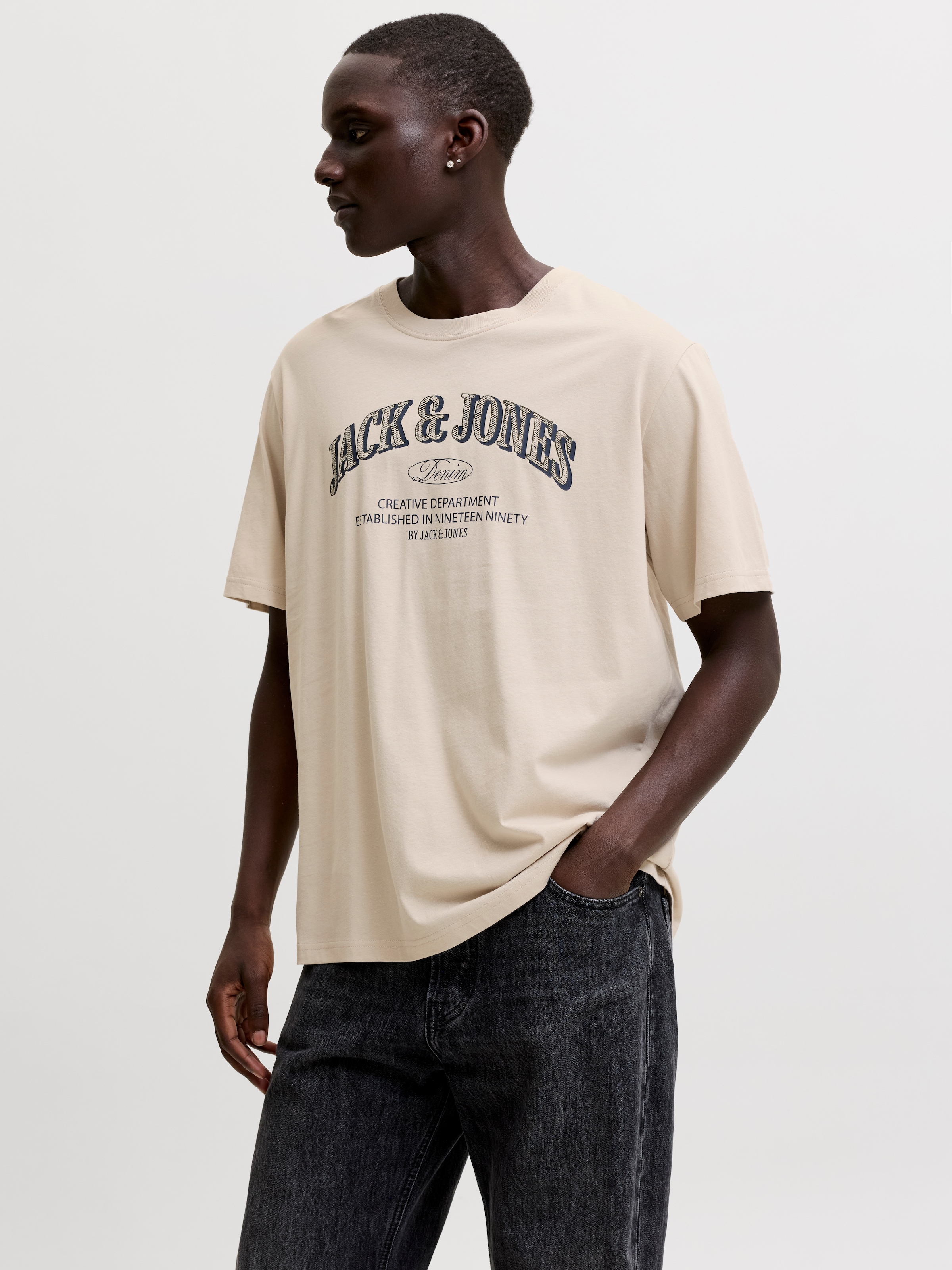Jack & Jones T-Shirt "JJEDENVER LOGO TEE SS O-NECK SN" Baumwolle, relaxed fit