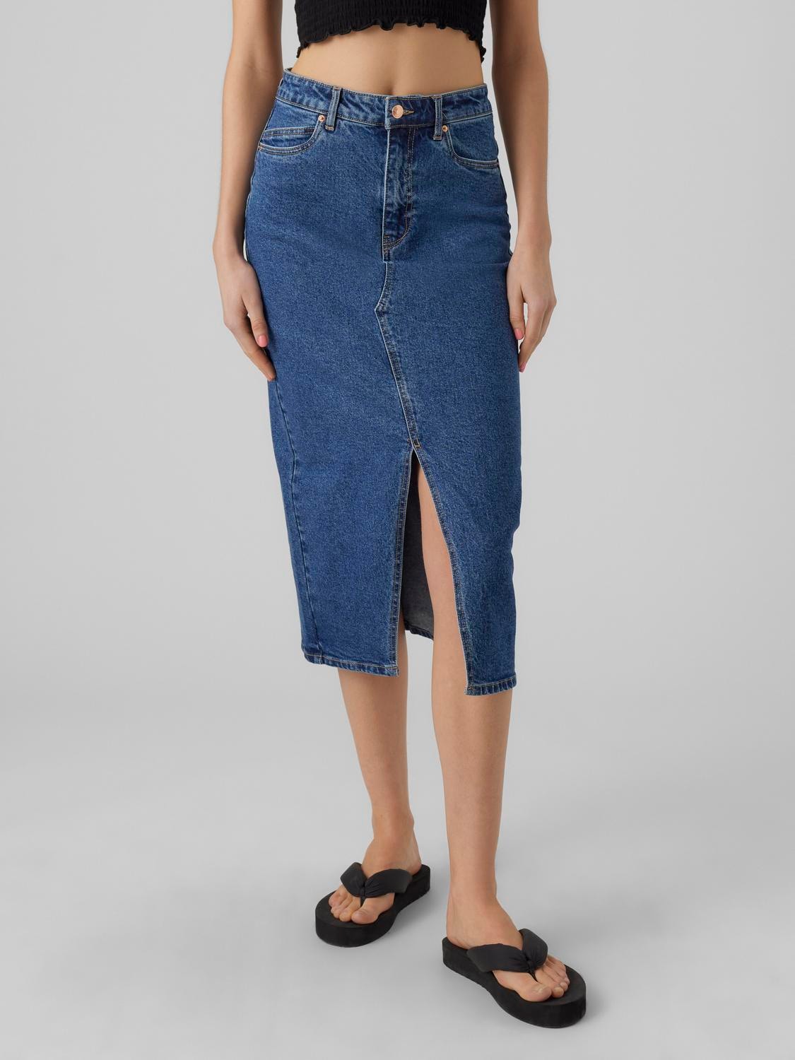 Vero Moda Maxirock "VMVERI HR CALF DENIM SKIRT GA NOOS" günstig online kaufen