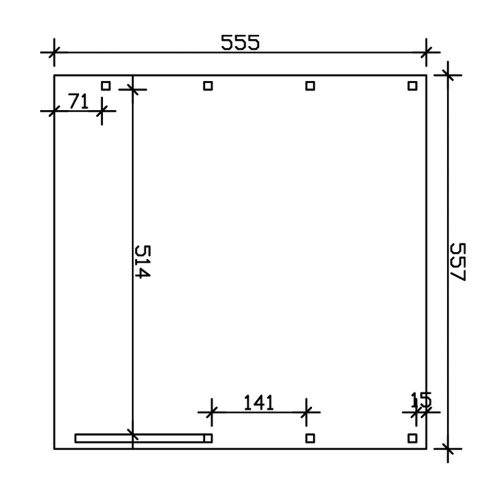 Skanholz Doppelcarport »Friesland 7«, Holz, 514 cm, braun