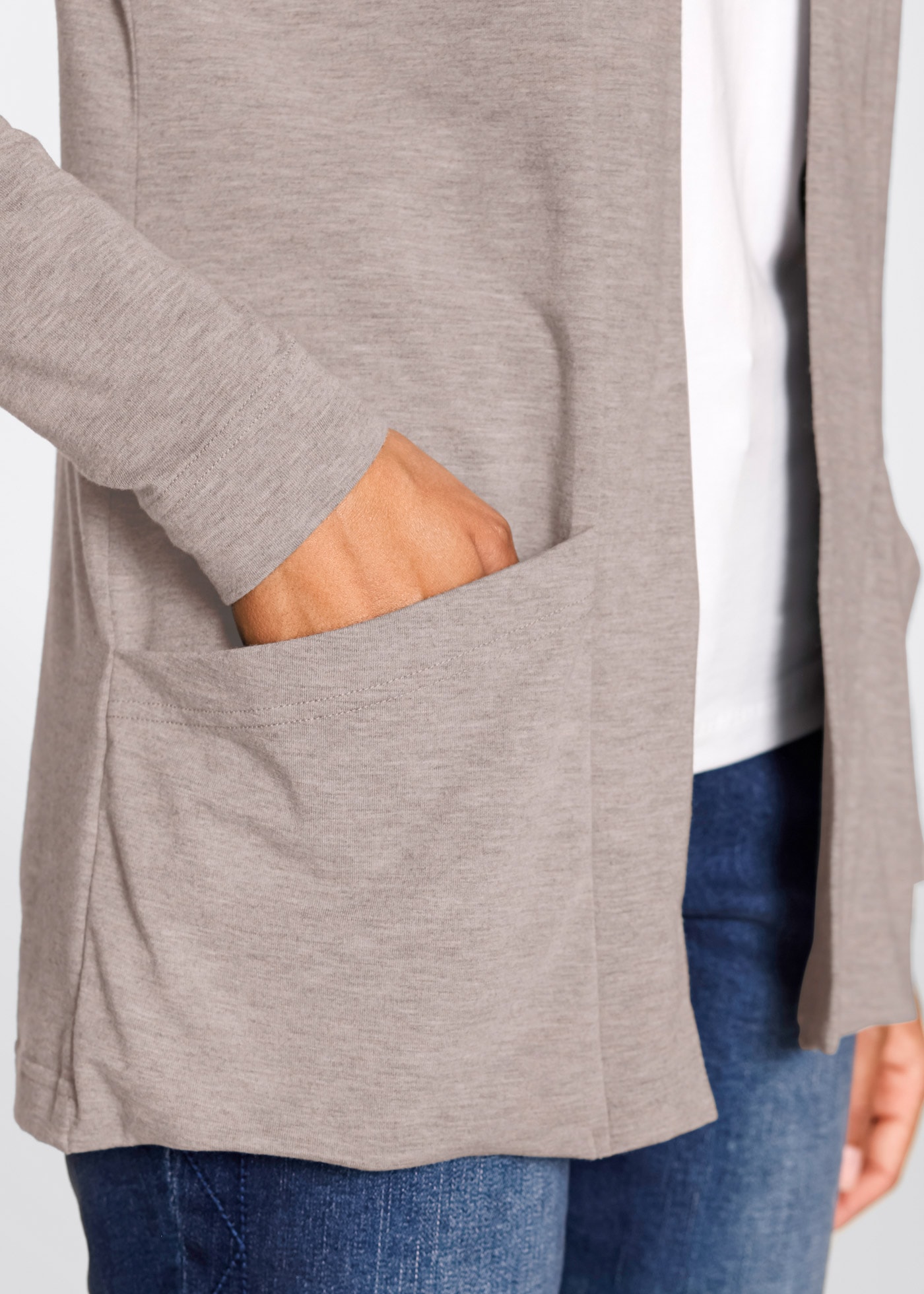 bonprix Shirtjacke figurumspielende Passform, Viskosemischung, ohne Verschluss