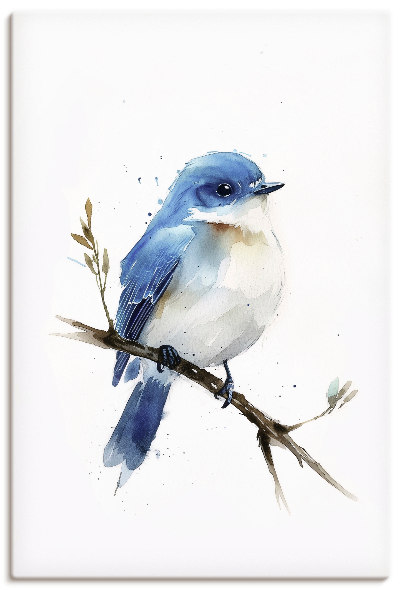 Wandbild ARTLAND "Aquarell Berghüttensänger", farbe bild(er): blau, B:60cm H:90cm, Bilder, als Alubild, Leinwandbild, Poster, Wandaufkleber in verschied. Größen