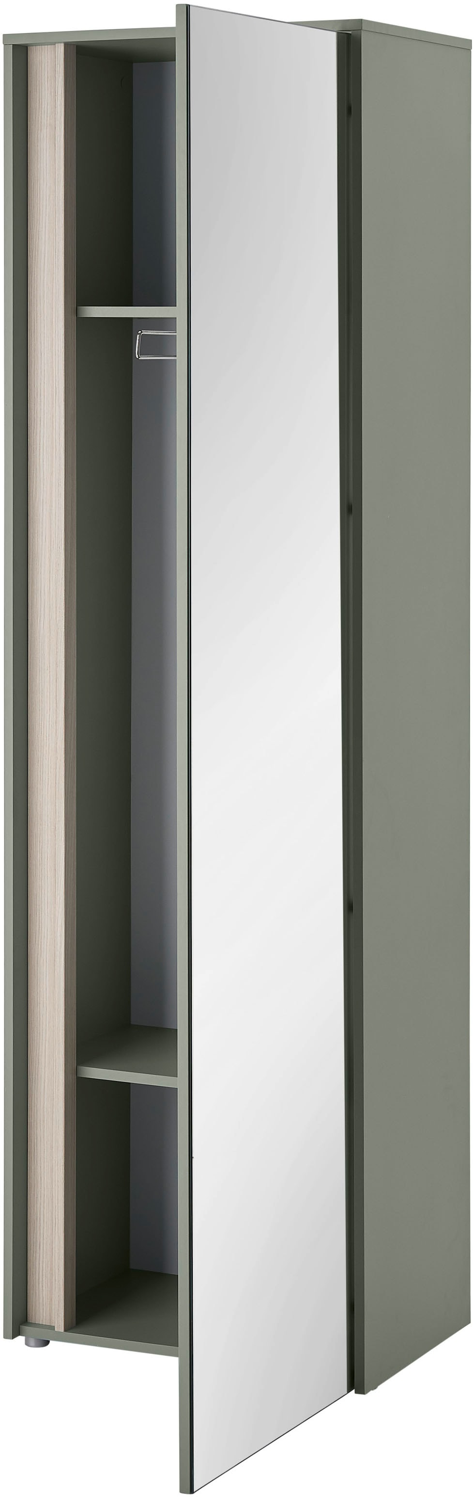 INOSIGN Spiegelschrank »GiRON/CiTY, moderner Garderobenschrank, Kleiderschrank mit Stauraum«, Spiegeltür, Teleskopauszug, Tür beidseitig montierbar, 60 cm breit