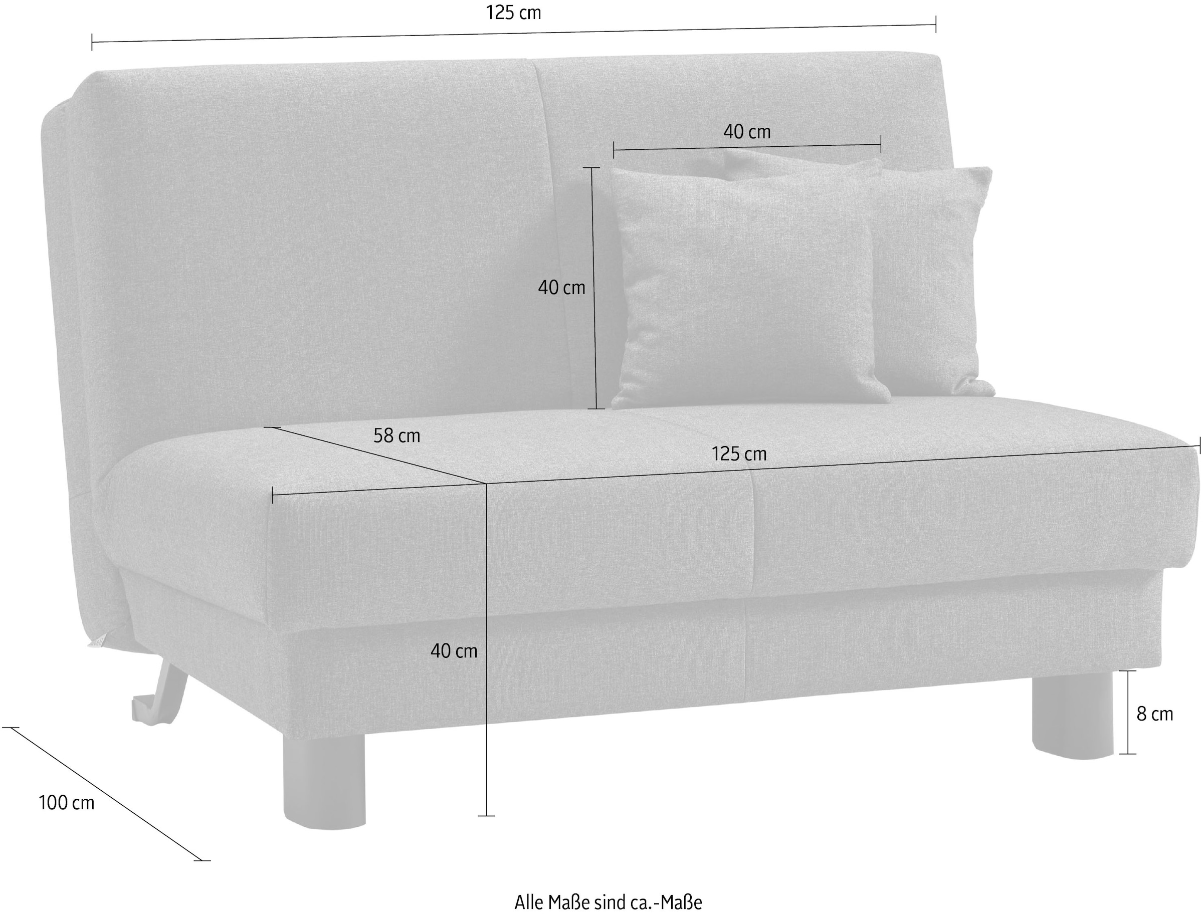 ell + ell Schlafsofa »Enny«, Liegefläche Breite 120 oder 140 cm, Liegehöhe 40 cm, Füße schwarz