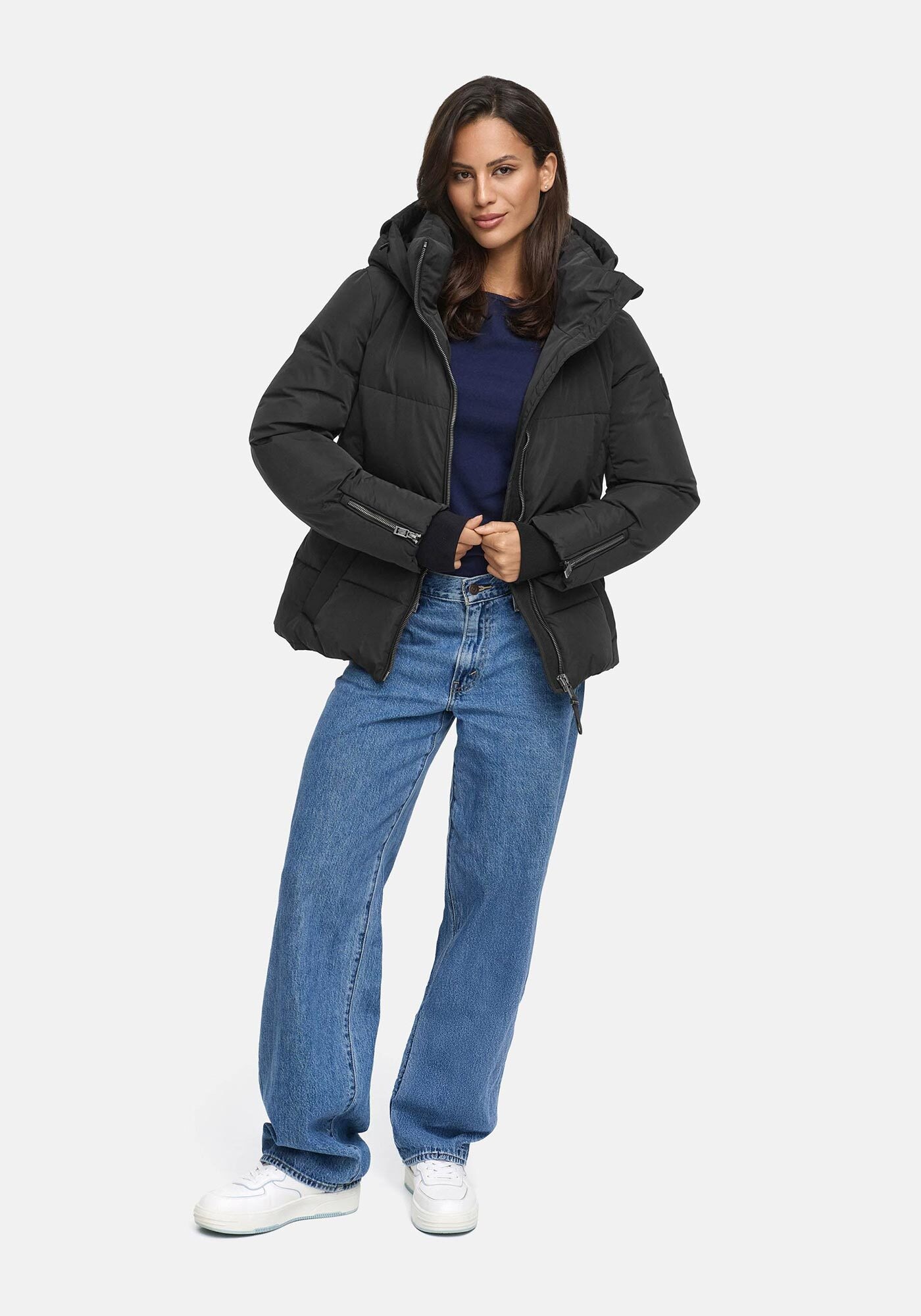 Marikoo Winterjacke »Aleynaa« mit extra hohem Kragen und elastischem Taillengürtel